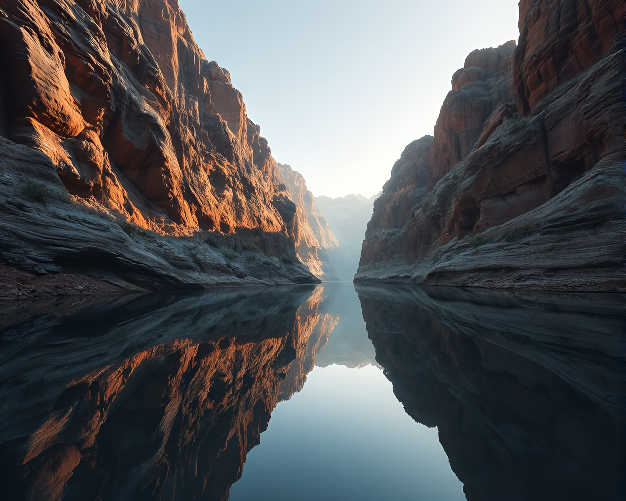 Canyon Reflections in Toon Style – free AI stock image