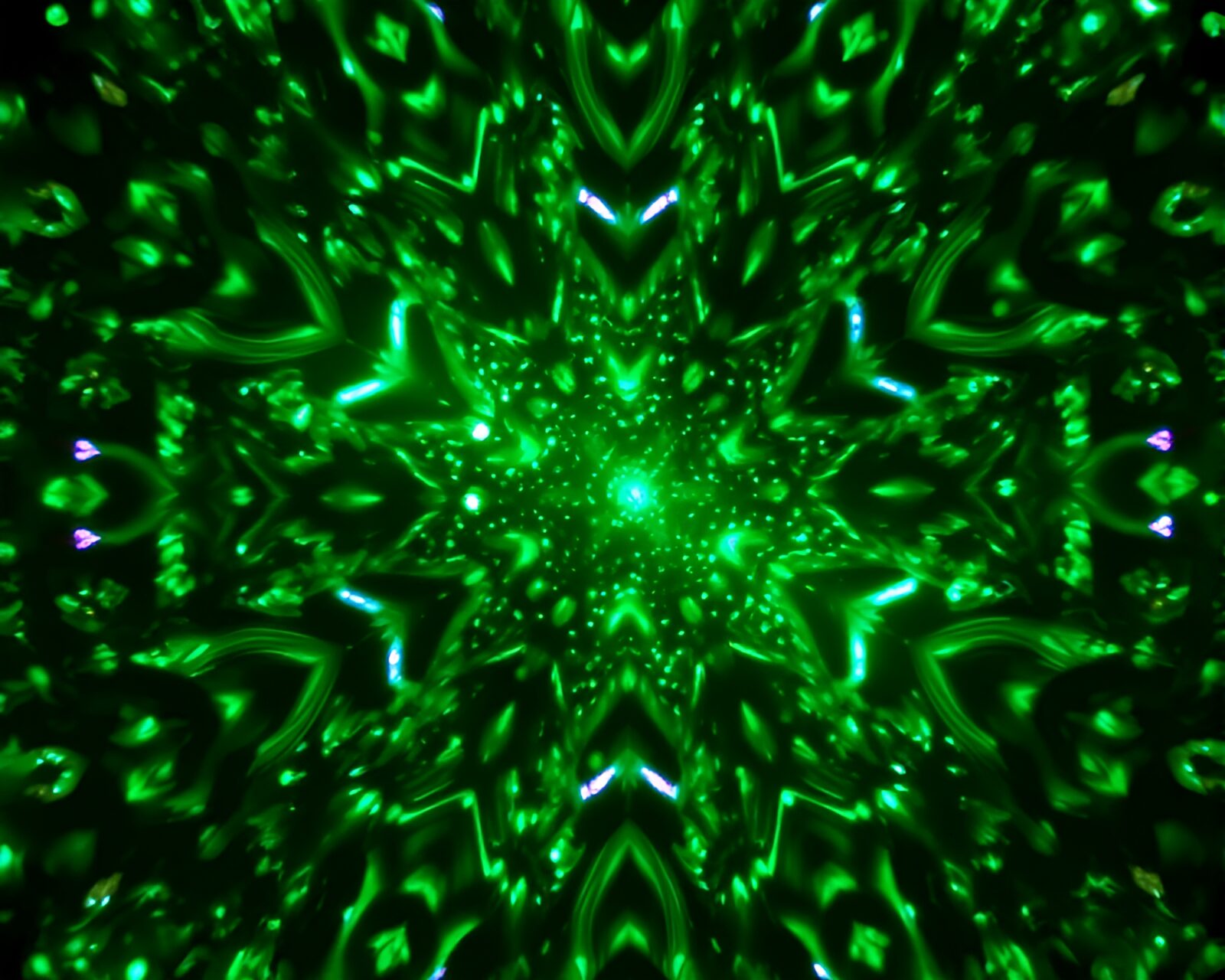 Vivid neural style hologram with emerald green highlights