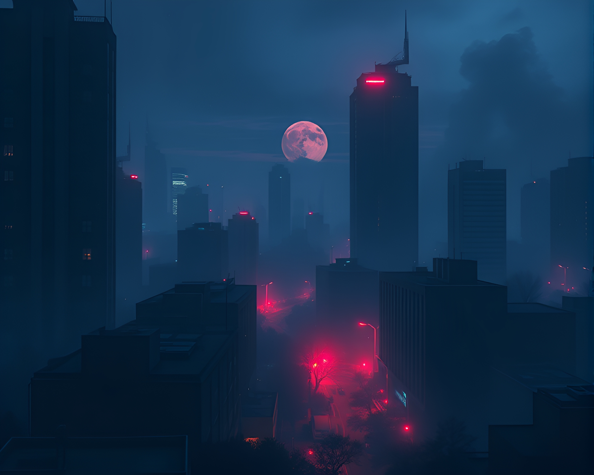 Futuristic Virtual City in Candlelit synthwave Style – free AI stock image