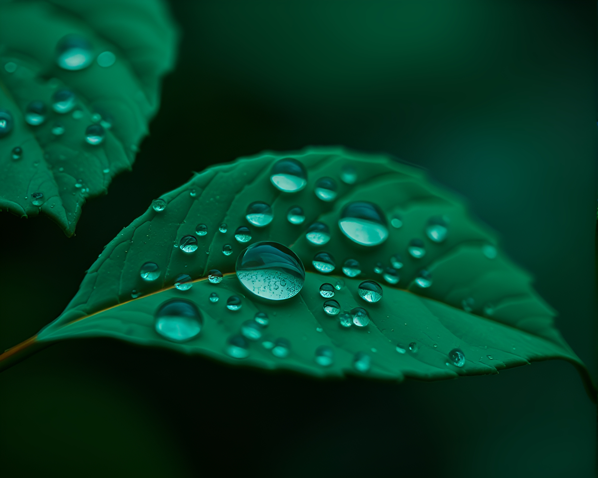 Satellite Water Droplets in Enchanted Forest – free AI stock image