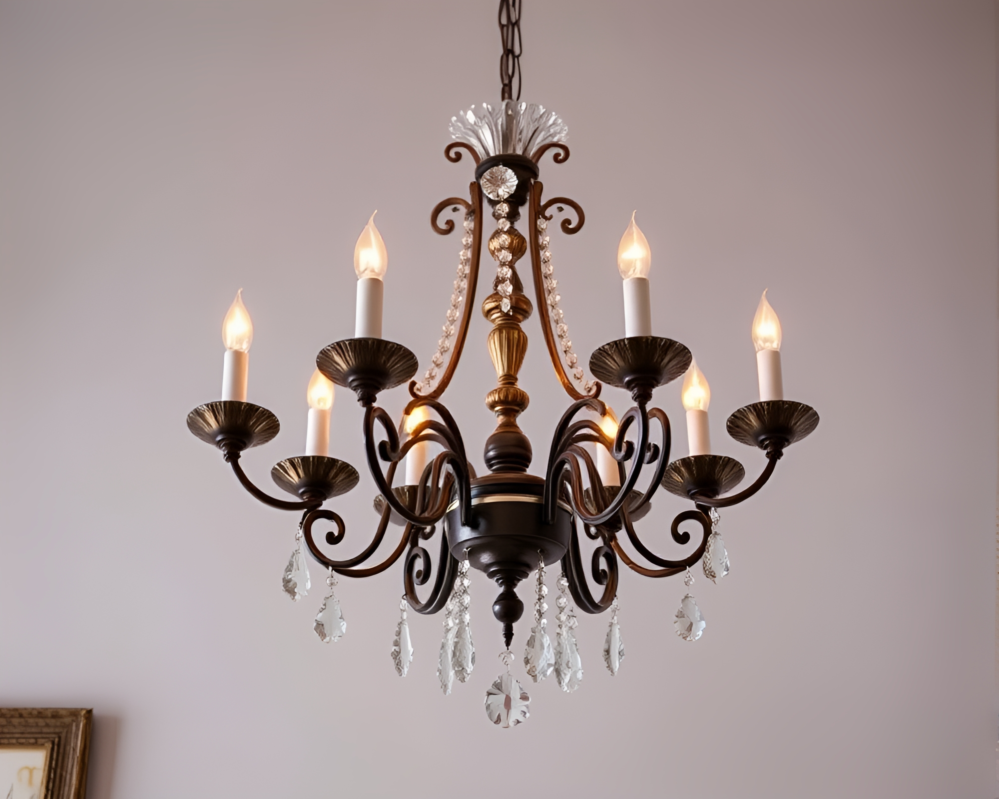Elegant Victorian Chandelier in Tri-tone Setting – free AI stock image