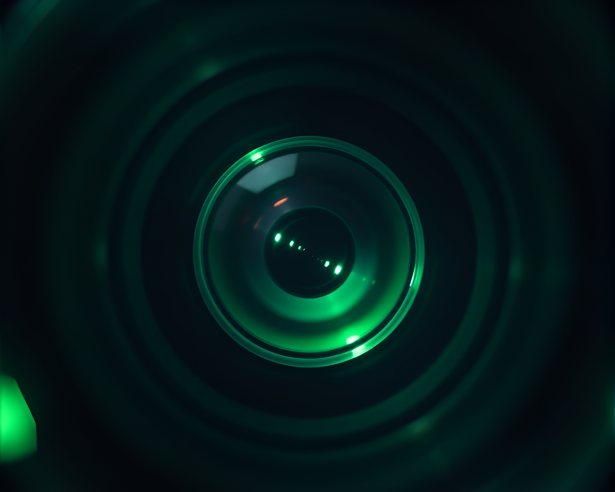 Magical Emerald Circle Lens Distortion Animation – free AI stock image