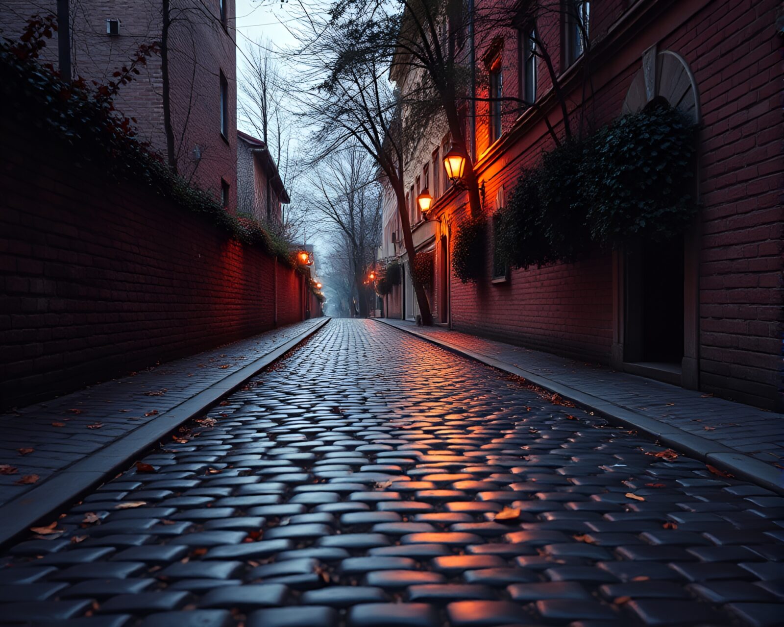 Futuristic cobblestone path illuminated by shifting surreal colors