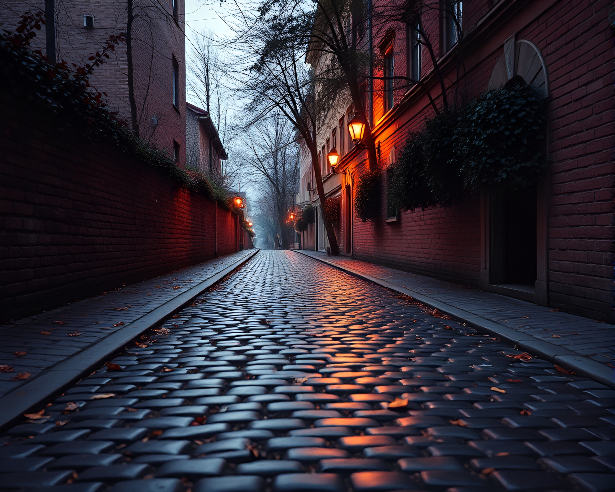 Surreal Minimalist Smart Contact Lens Cobblestone Path – free AI stock image