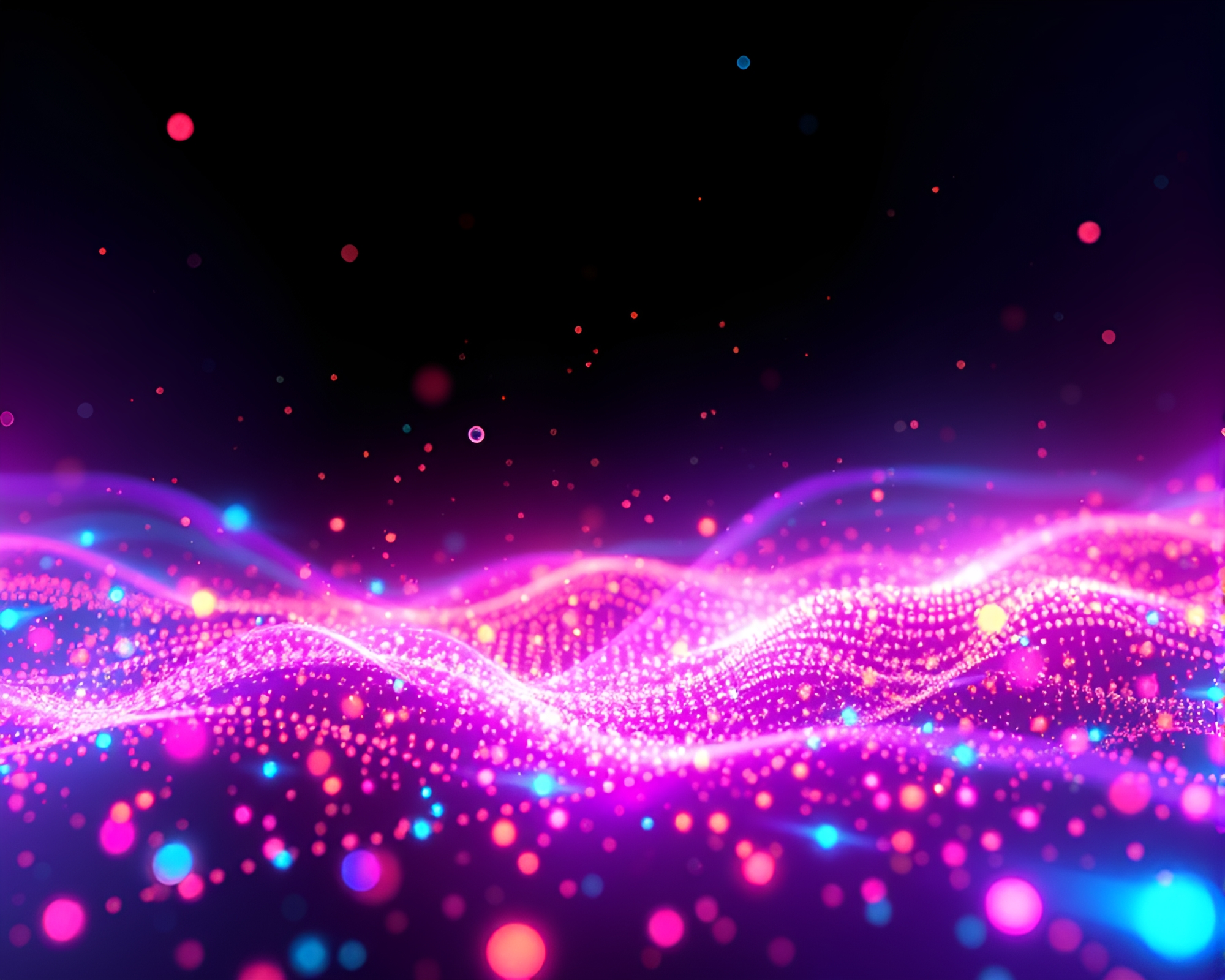 Neon Holographic Particles in Futuristic Virtual Display – free AI stock image