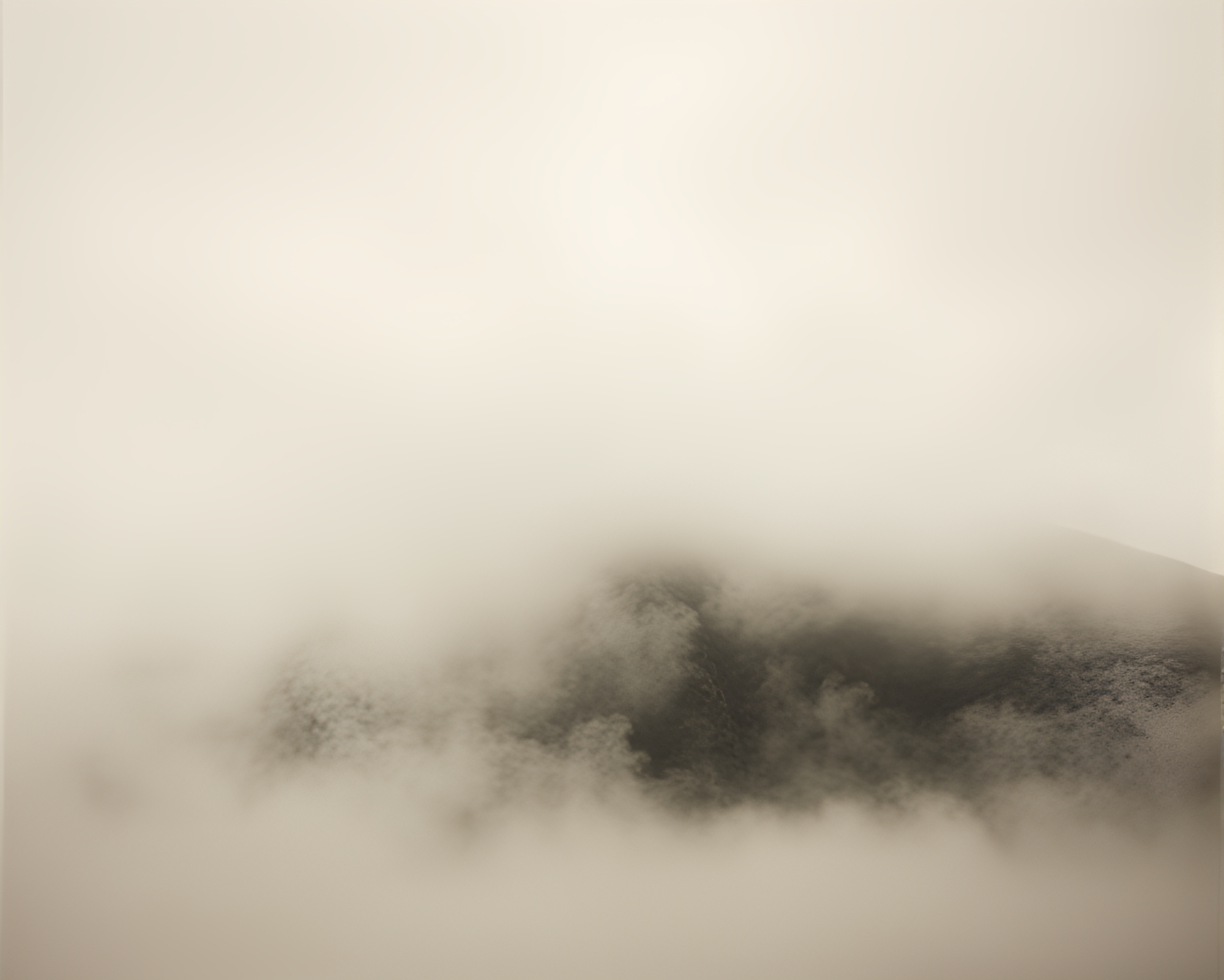 Mist-Shrouded Mountain in Sepia Noir – free AI stock image