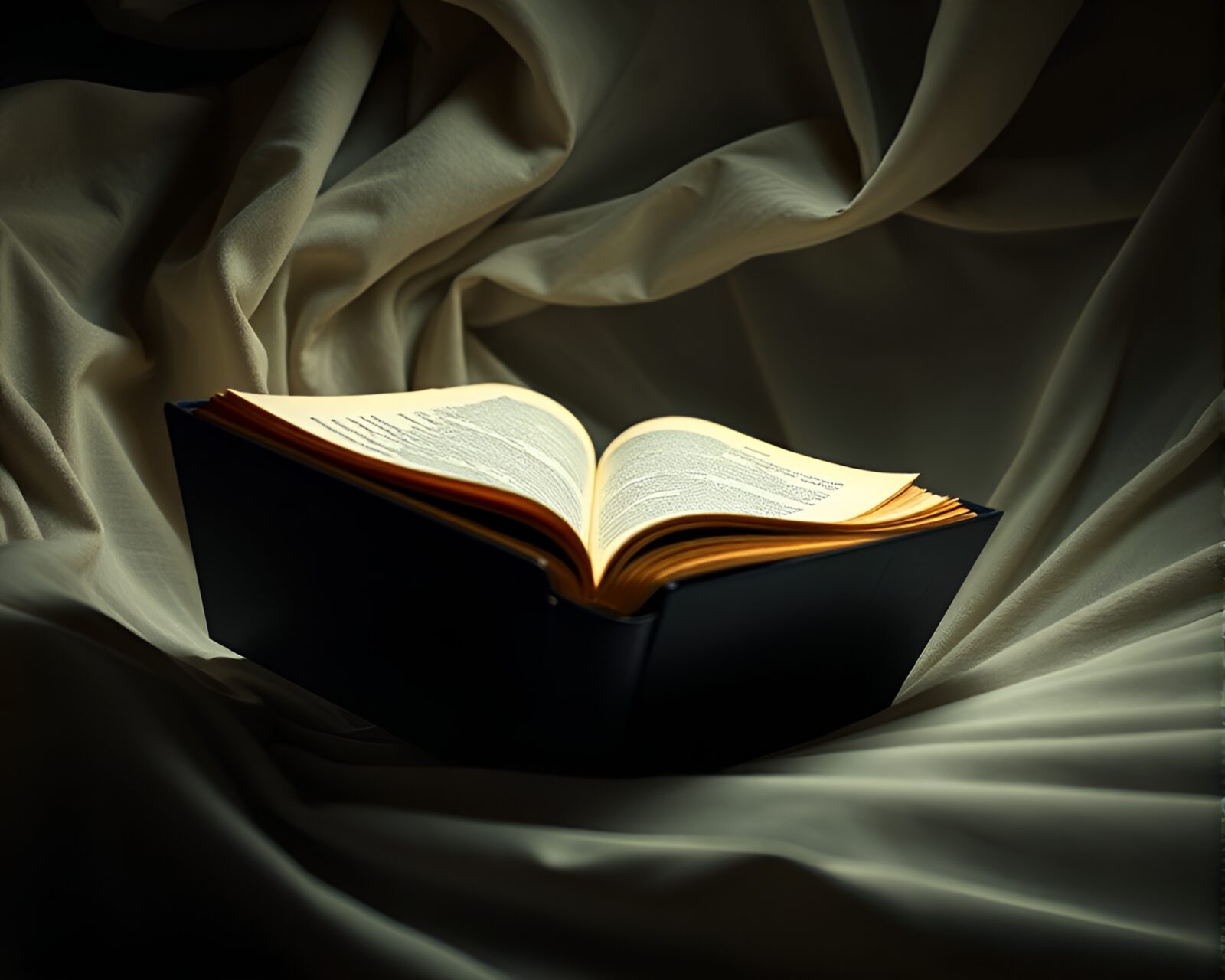 Swirling vortex with dramatic lighting and cloth simulation