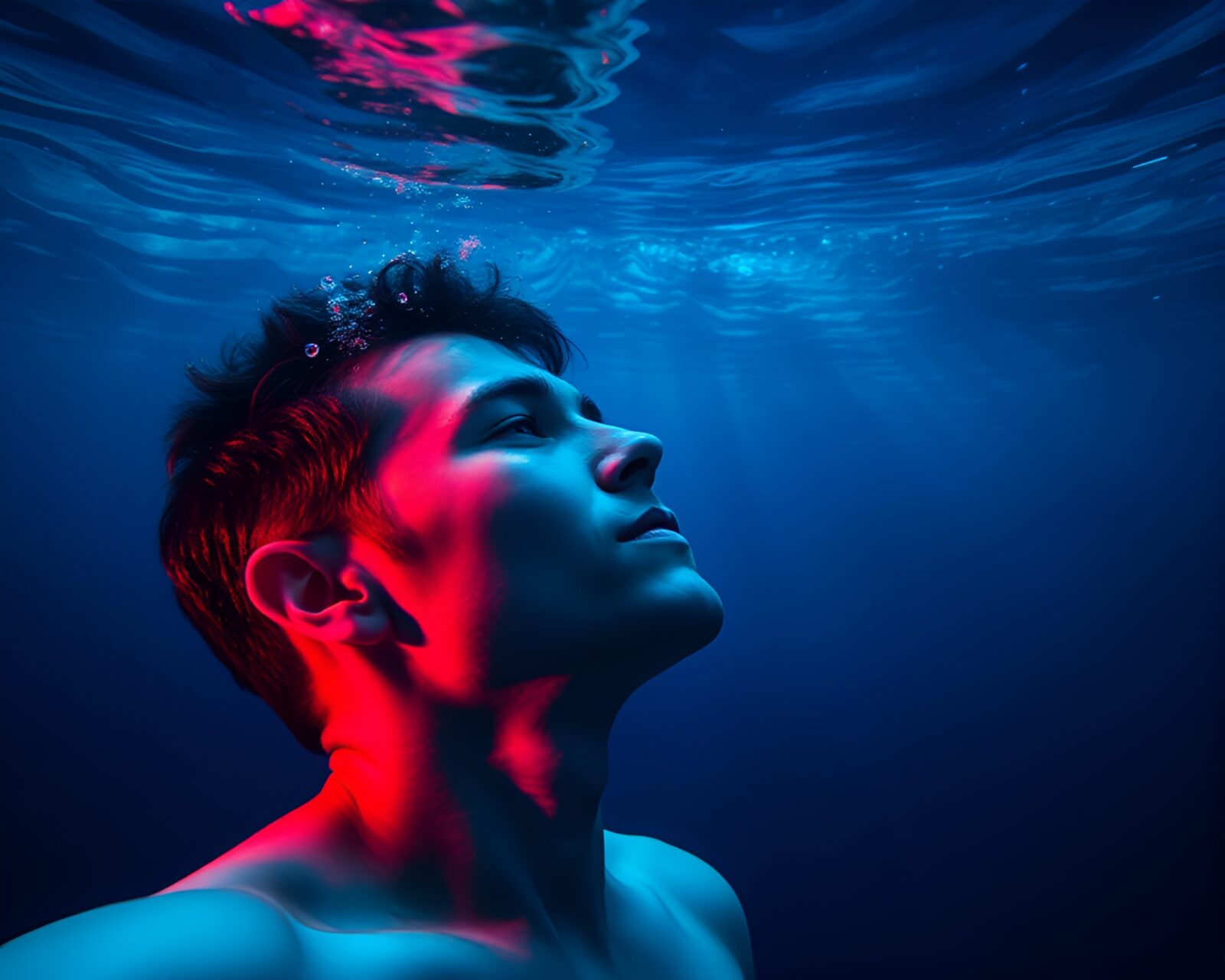Gradient mesh image of glowing underwater scene with dome