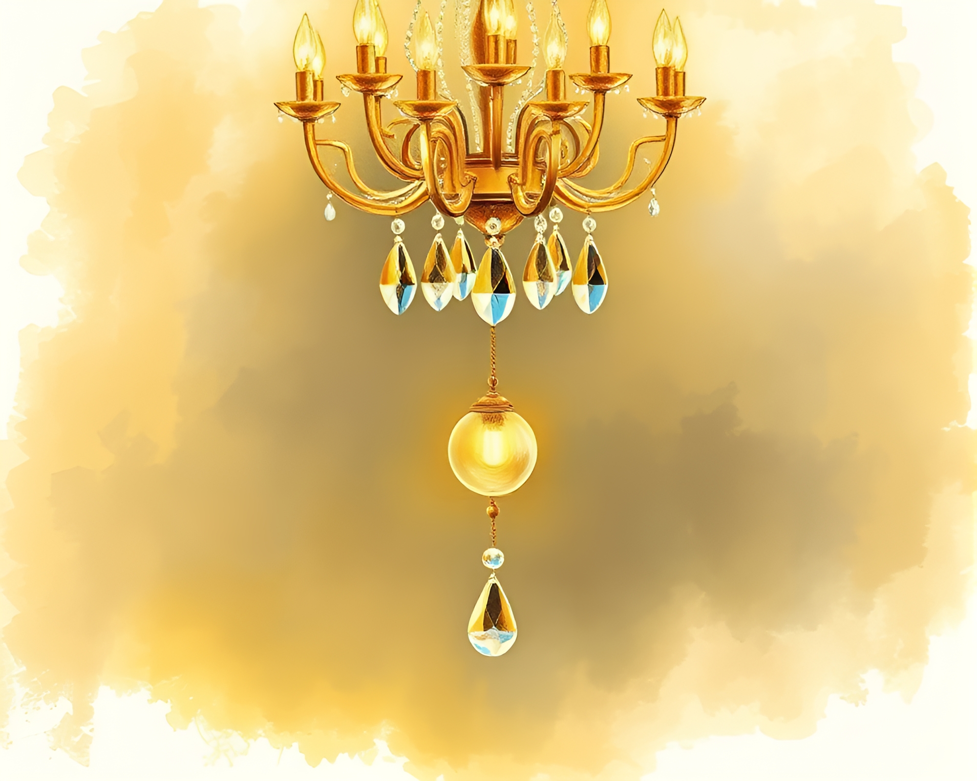Ethereal Beauty: Crystal Chandelier Pastel Portrait – free AI stock image