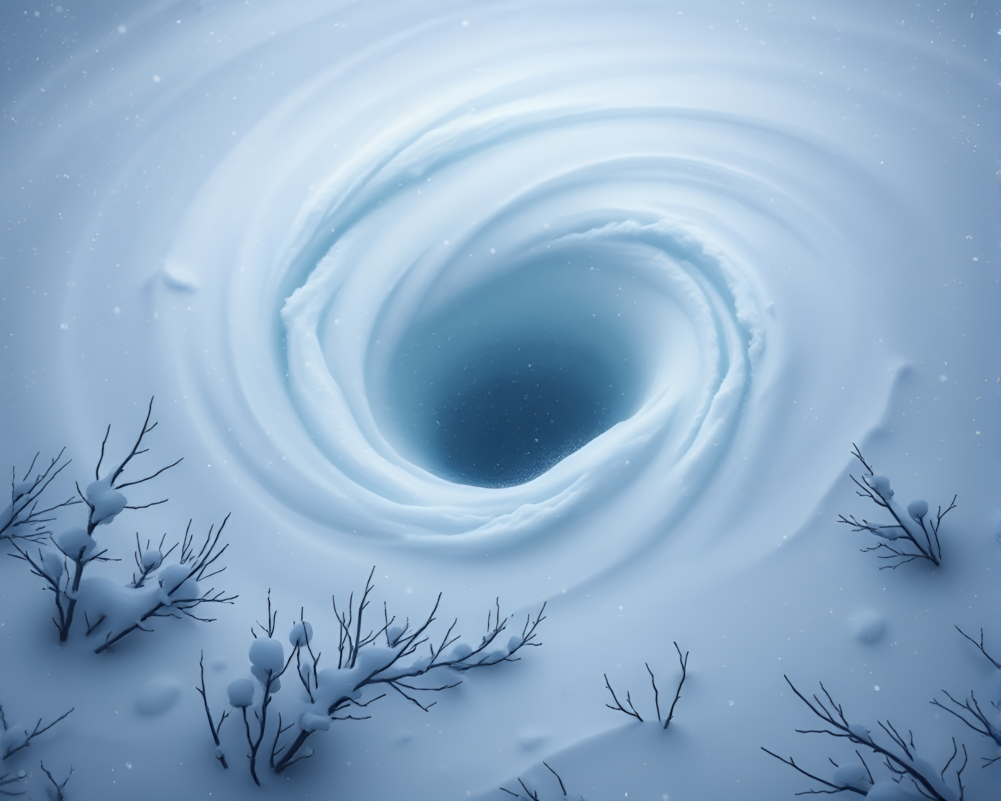 Icy Swirling Vortex in Polar Twilight – free AI stock image