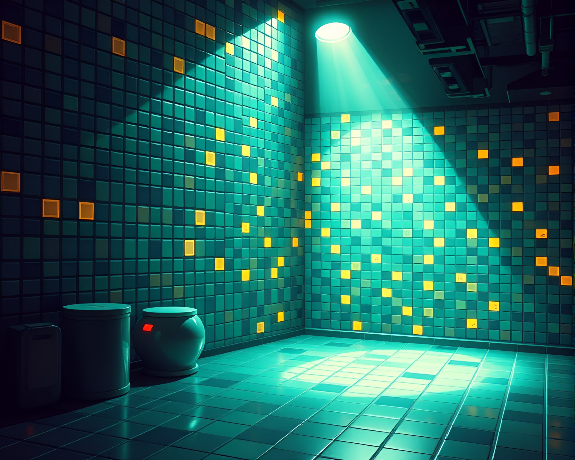 Jetpack Explorer in Mosaic Tiling Universe – free AI stock image