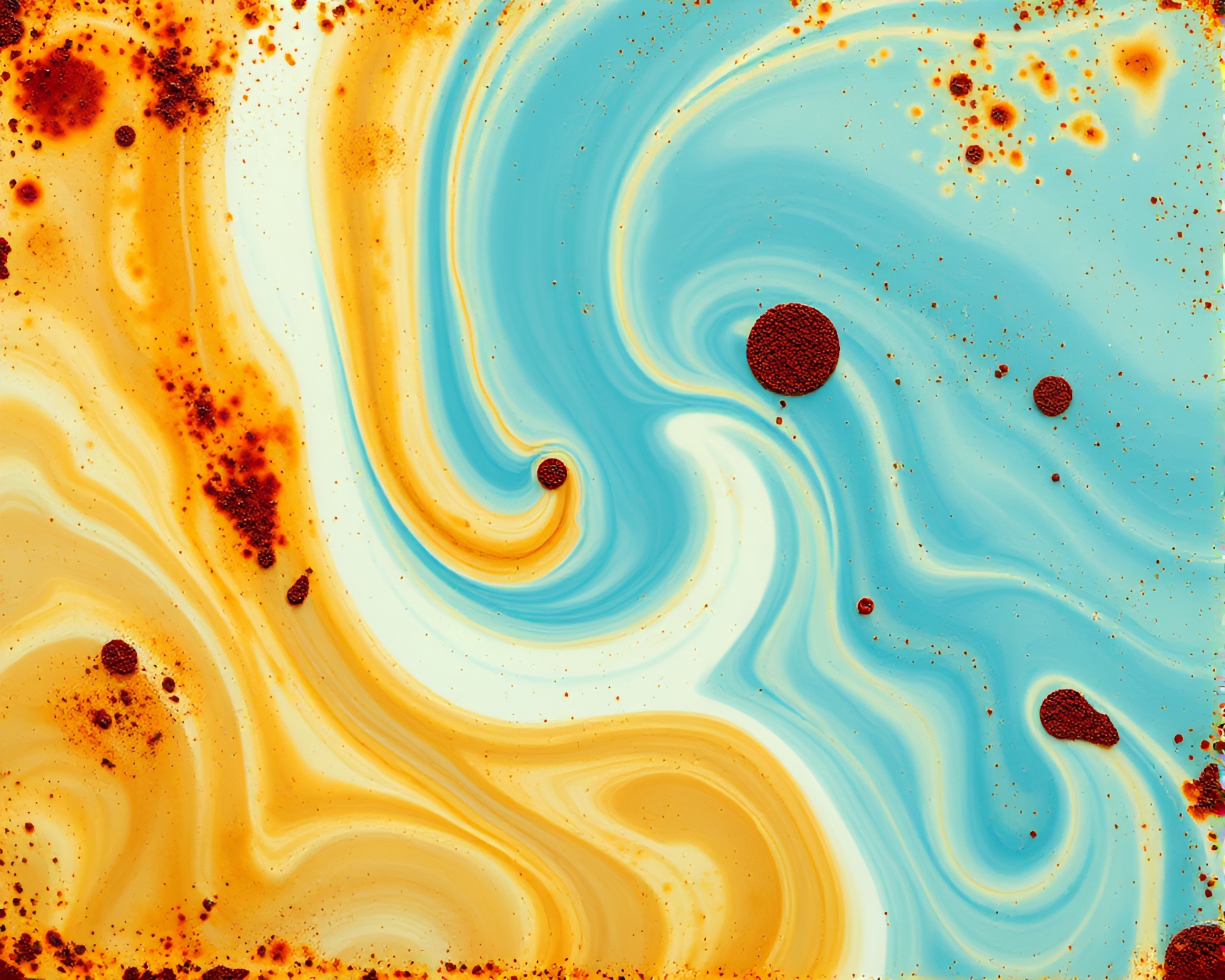 Rust Flake Hoverboard Gliding Through Milky Way Contours – free AI stock image