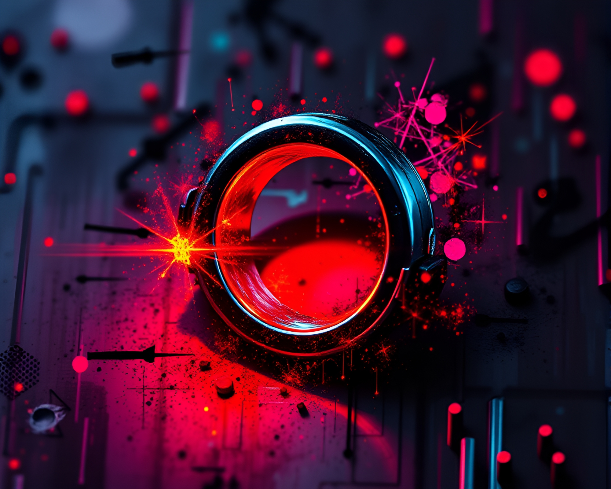 Digital Graffiti Ring in Tenebrism Light – free AI stock image
