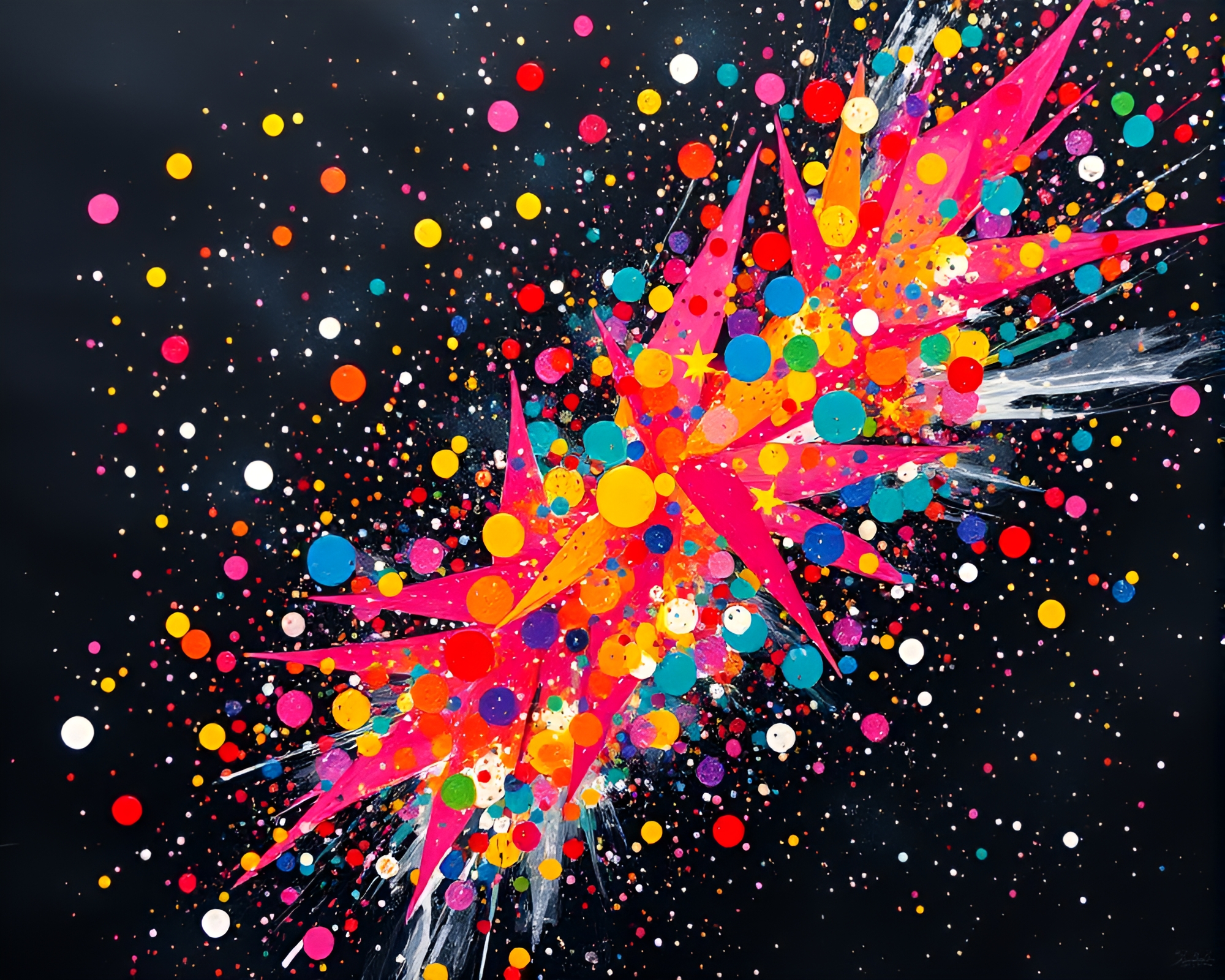 Color Burst Silk Kimono Confetti Composition – free AI stock image