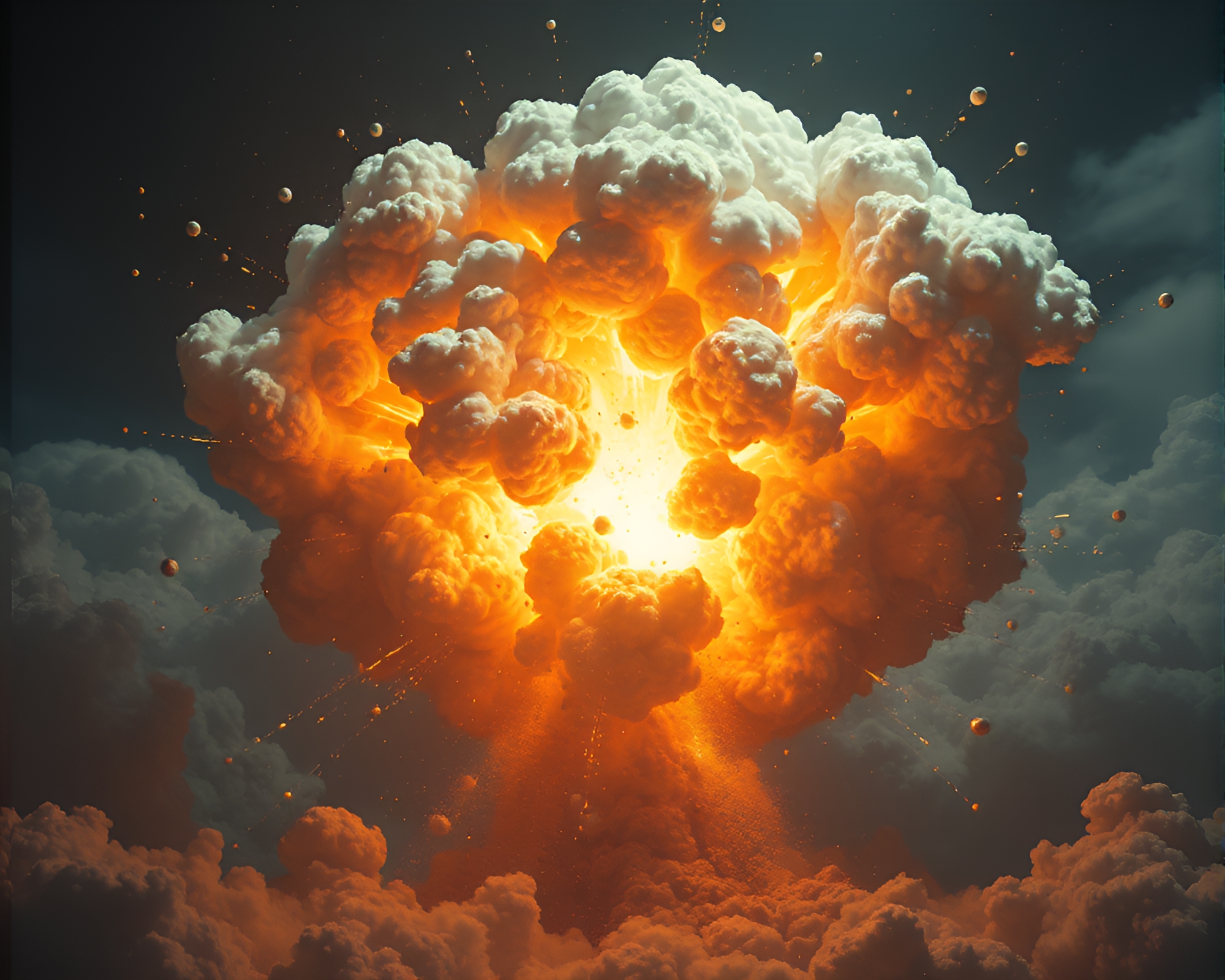 Explosive Mech Battle in Utopian Futurism – free AI stock image