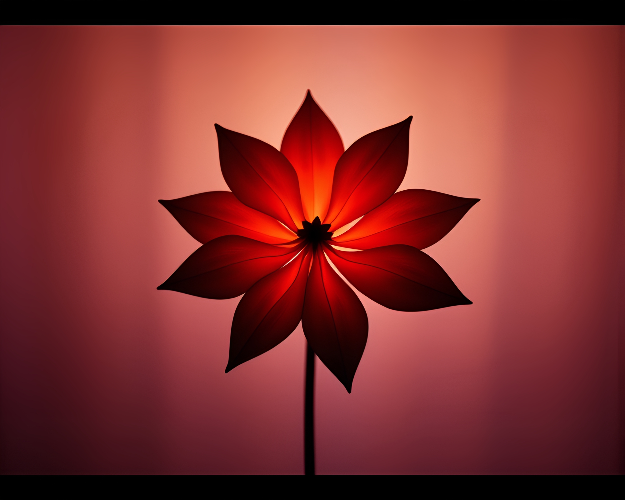 Neon-lit Origami Flower Silhouette in Motion Capture – free AI stock image