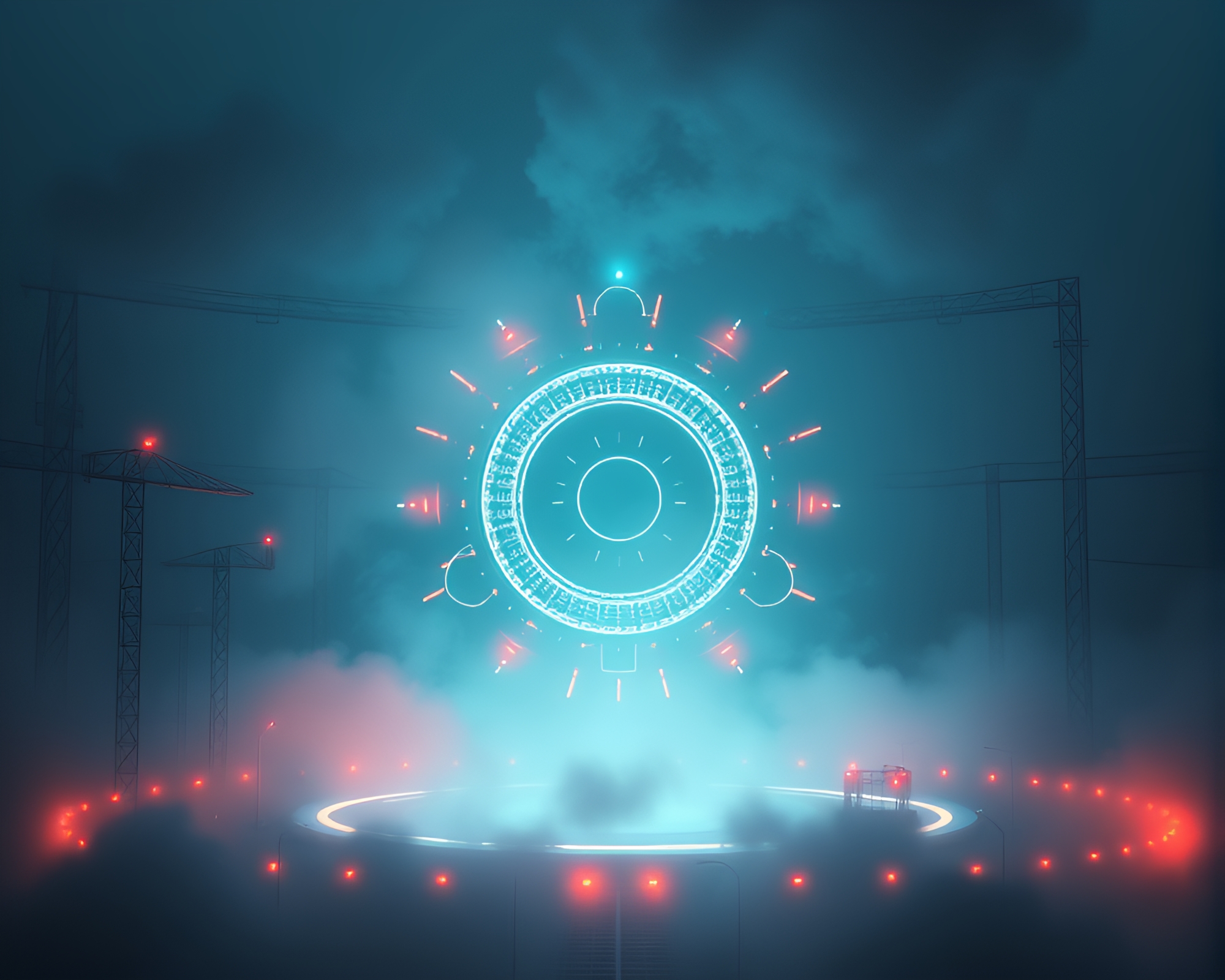 Zero-Point Energy Reactor in a Foggy Medical Illustration – free AI stock image