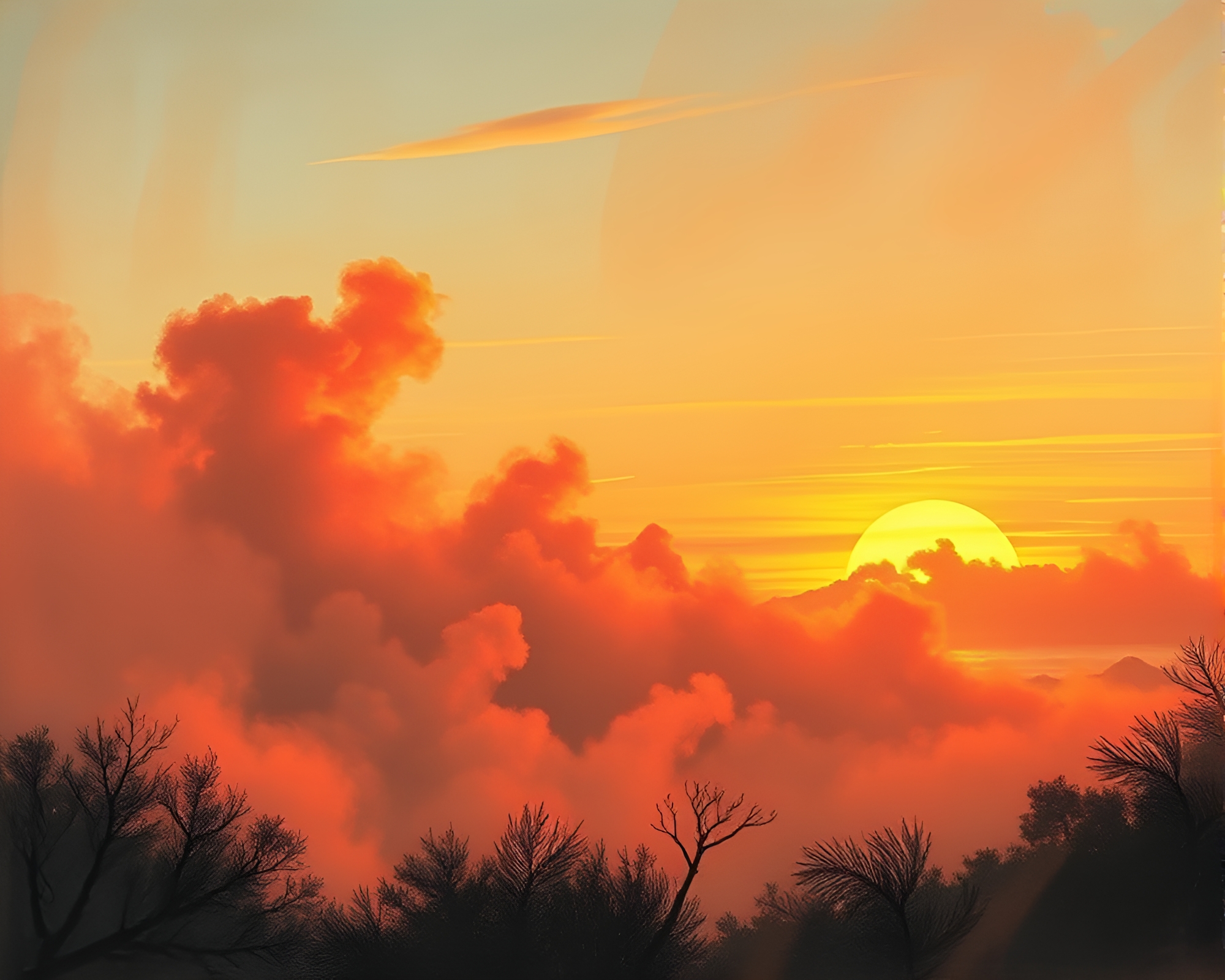 Vaporwave Sunset: Chalk Drawing with Bronze Sheen – free AI stock image