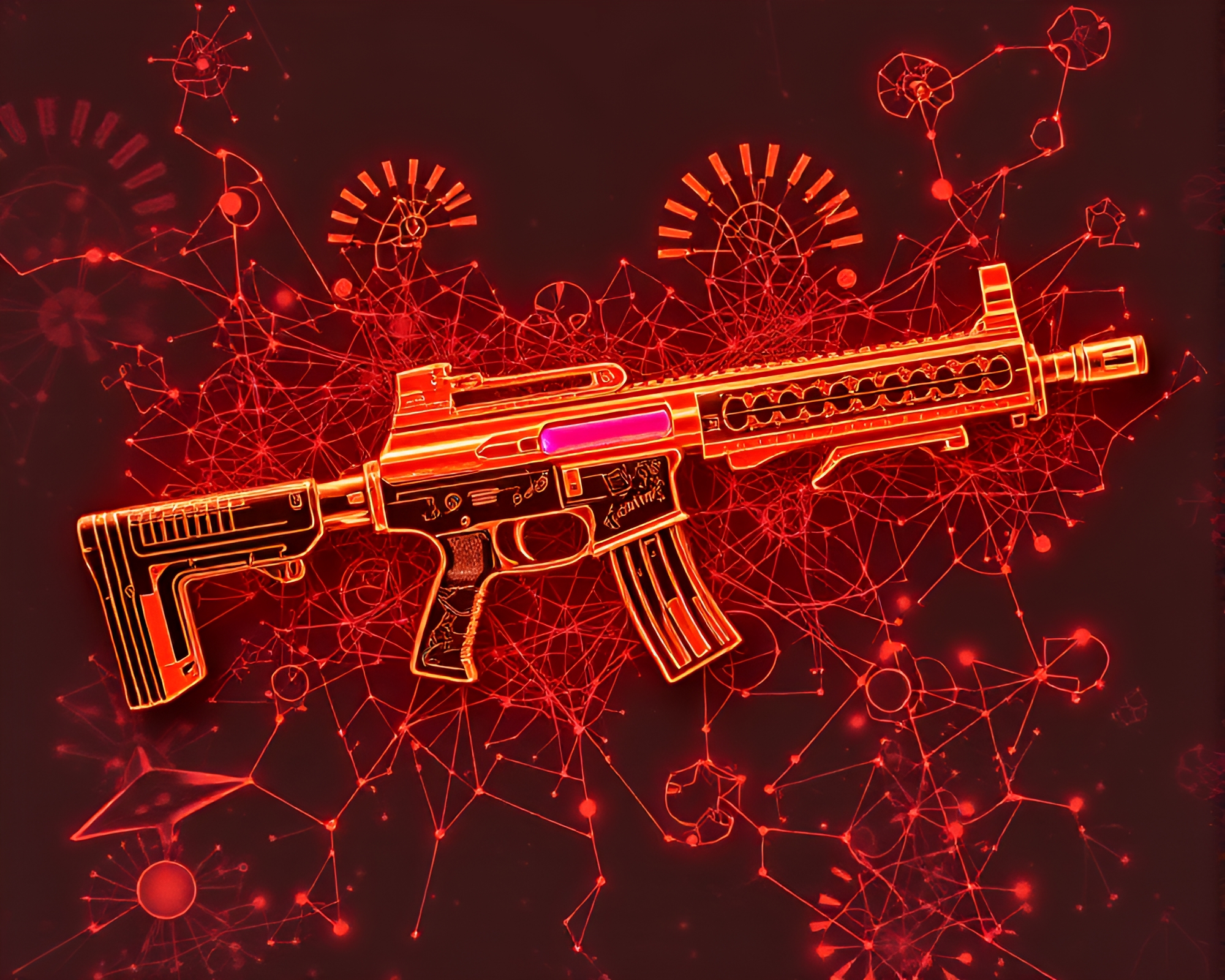 Plasma Rifle Fractal Overlay: Bronze Sheen Paper Cutout – free AI stock image