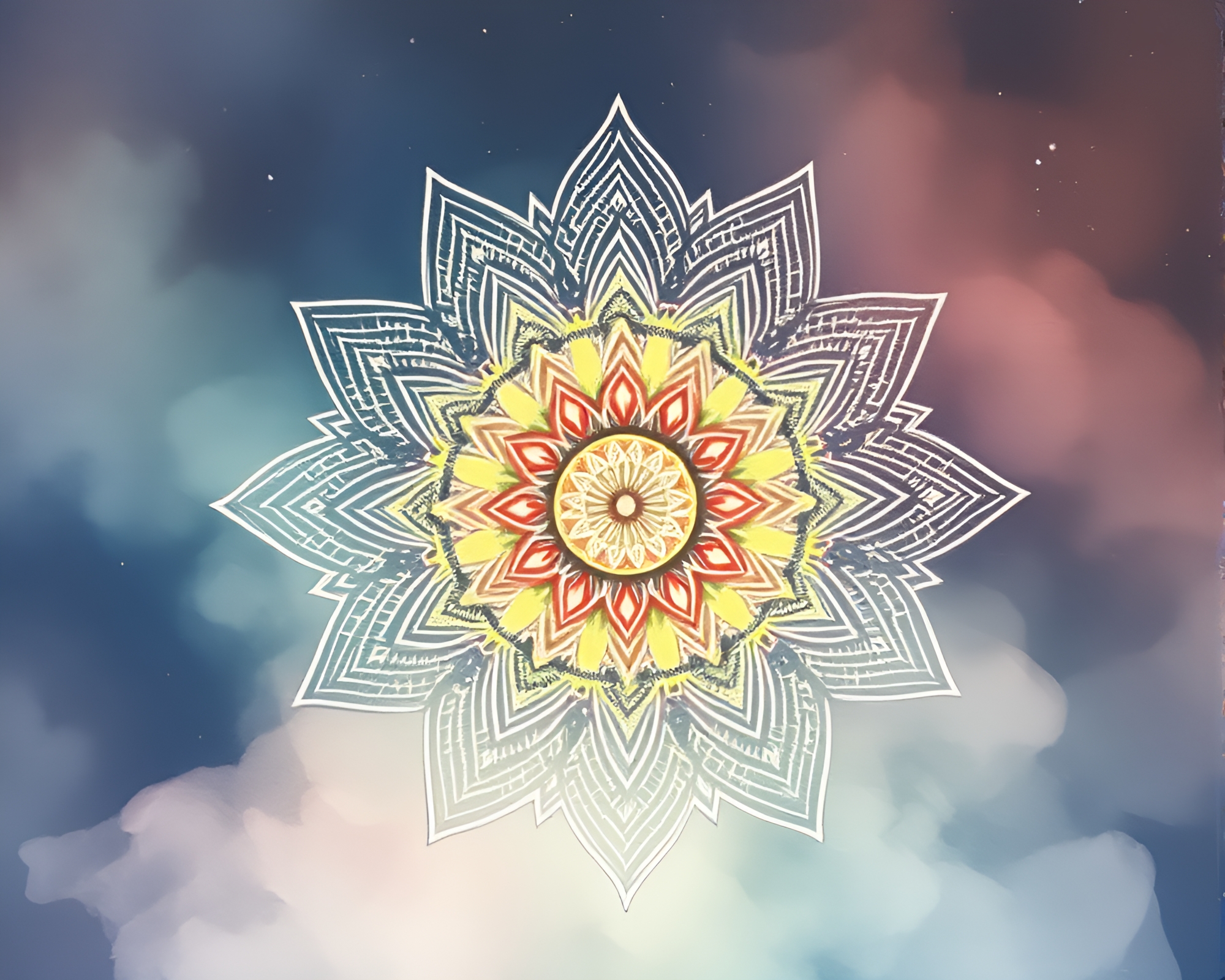 Wildlife Mandala in Low Saturation Watercolor – free AI stock image