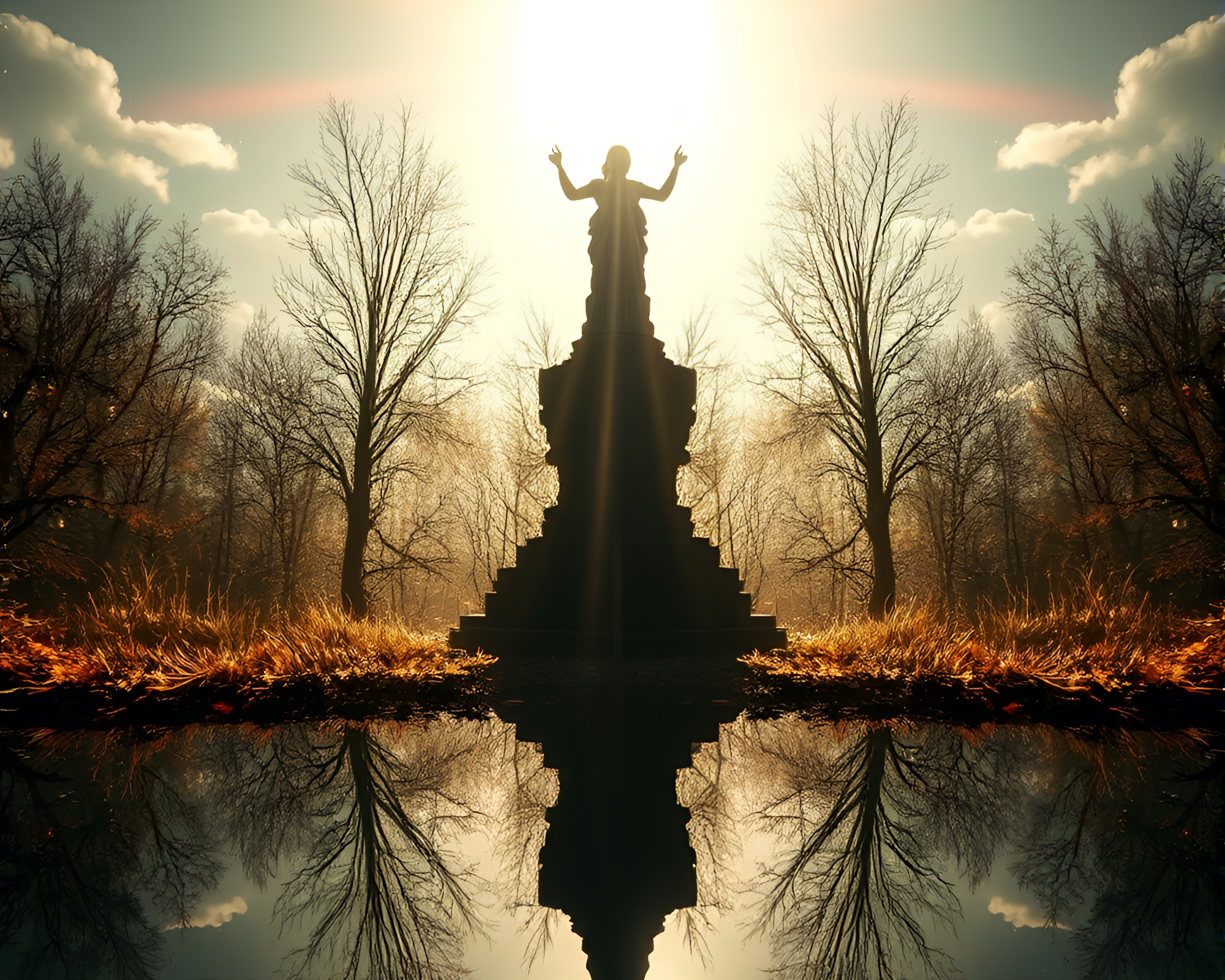 Ethereal Banshee Double Reflection X-Ray Portrayal – free AI stock image