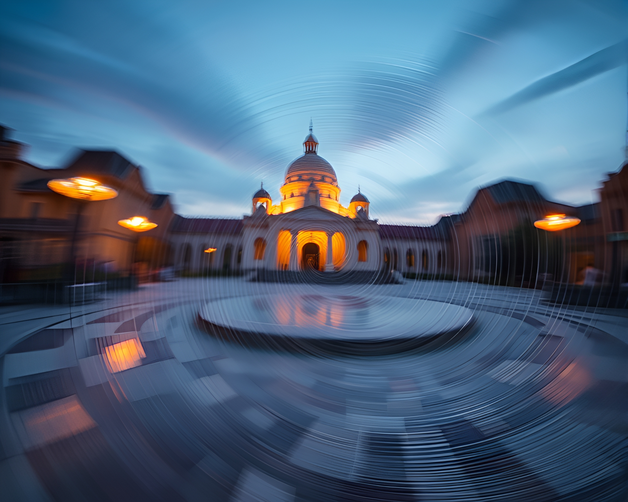 Swirling Fingerprint in Topaz Temple Light – free AI stock image