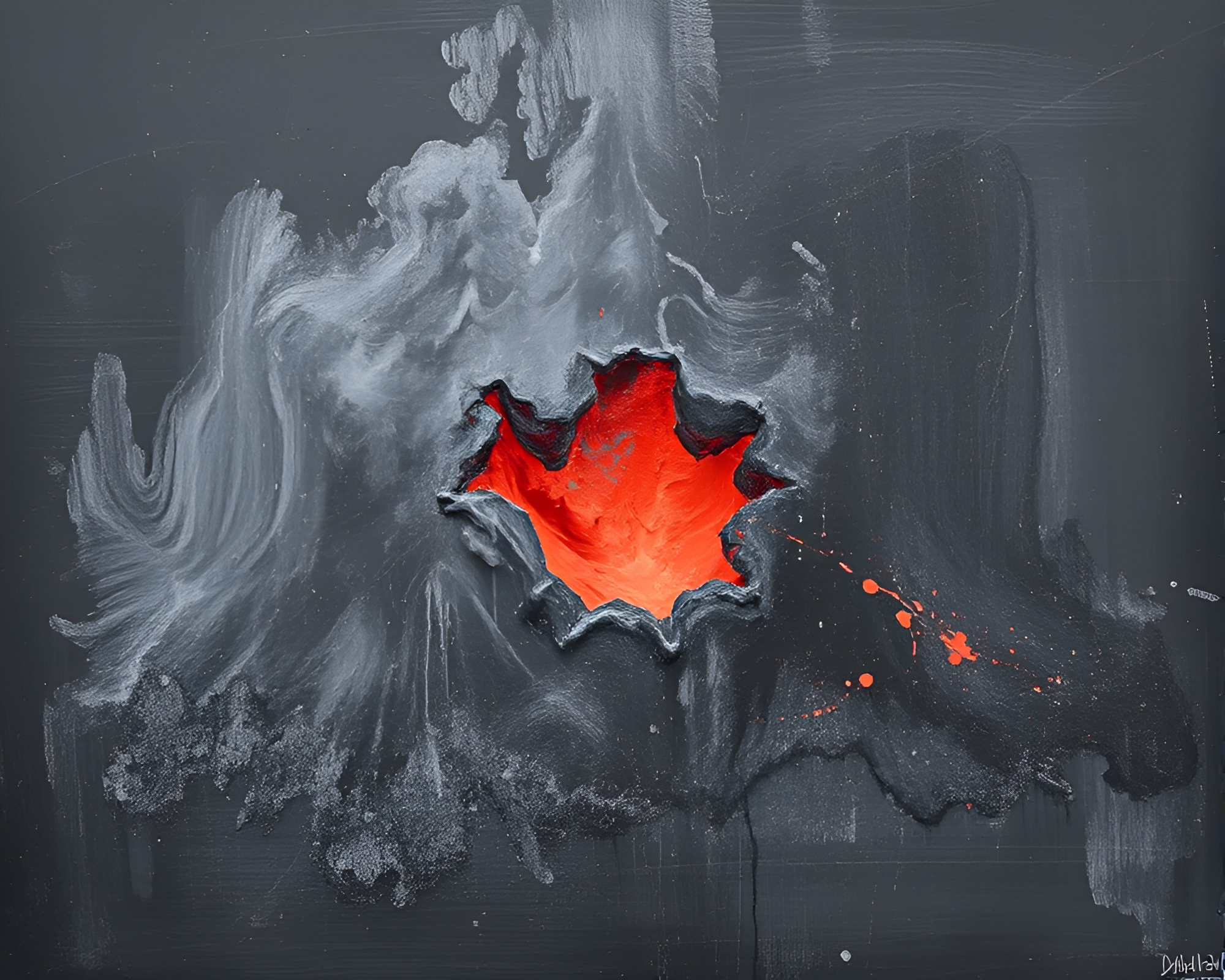 Volcano Crater Chalkboard Art – free AI stock image