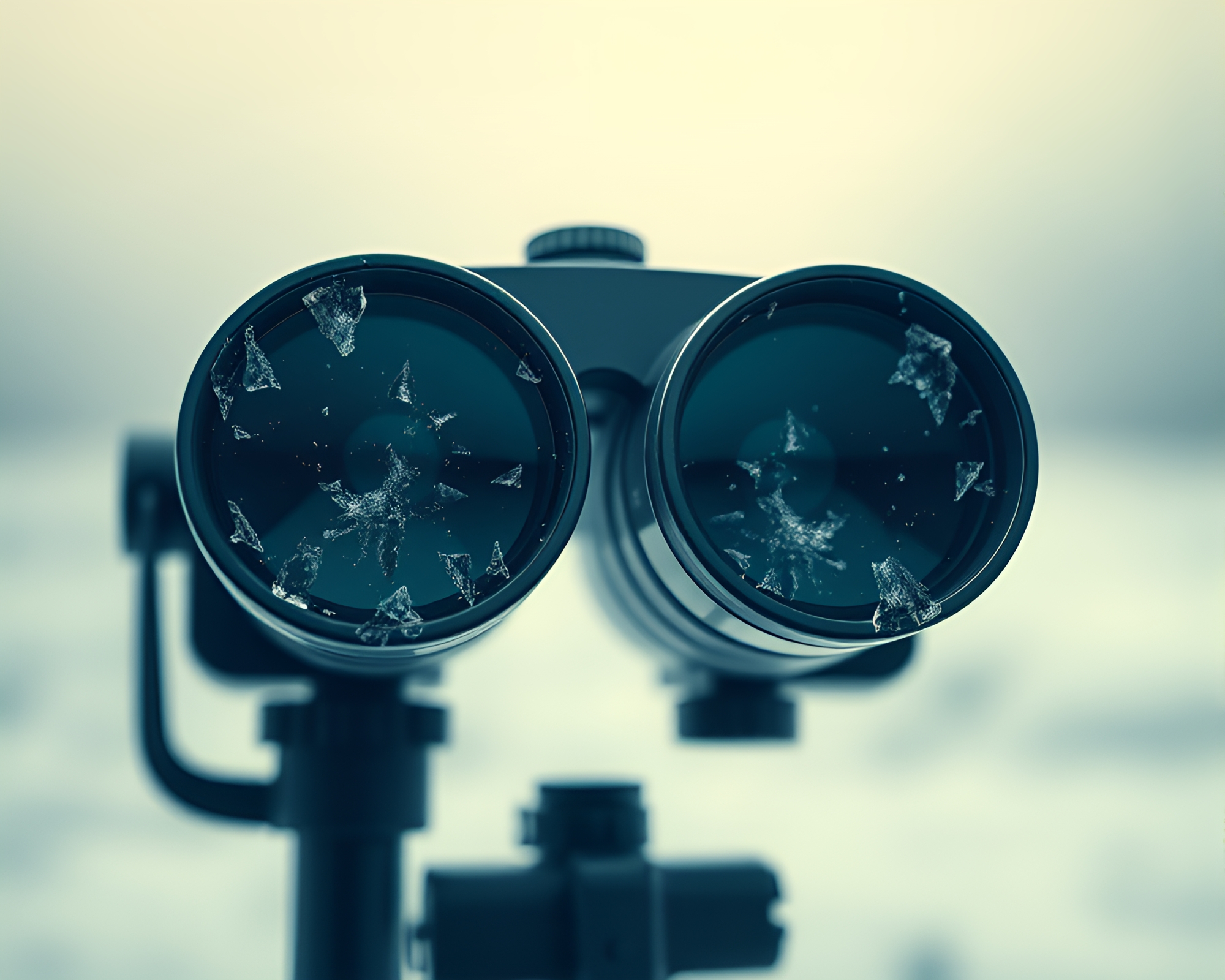 Surreal Ice Crystal Binoculars Gradient – free AI stock image