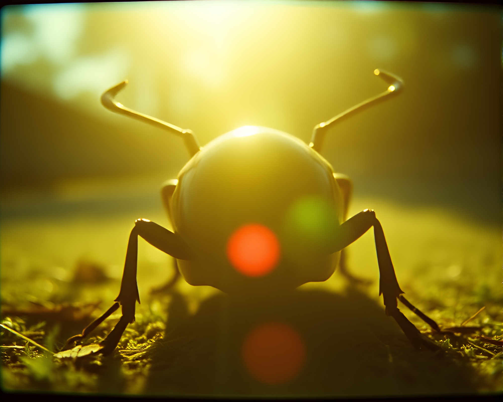 Lithographic Beetle Embraced by Lens Flare – free AI stock image