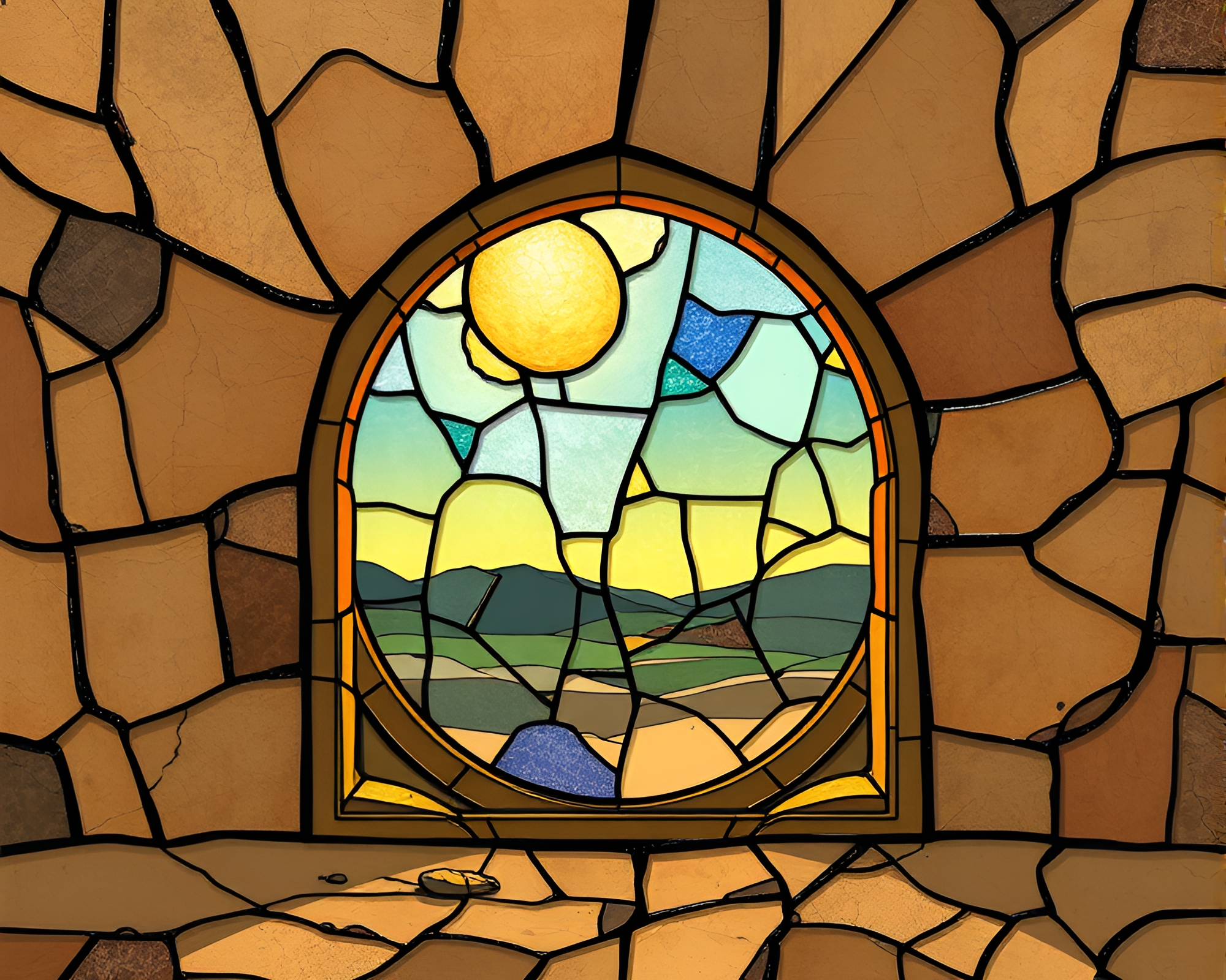 Desert Stained-Glass Mirage – free AI stock image