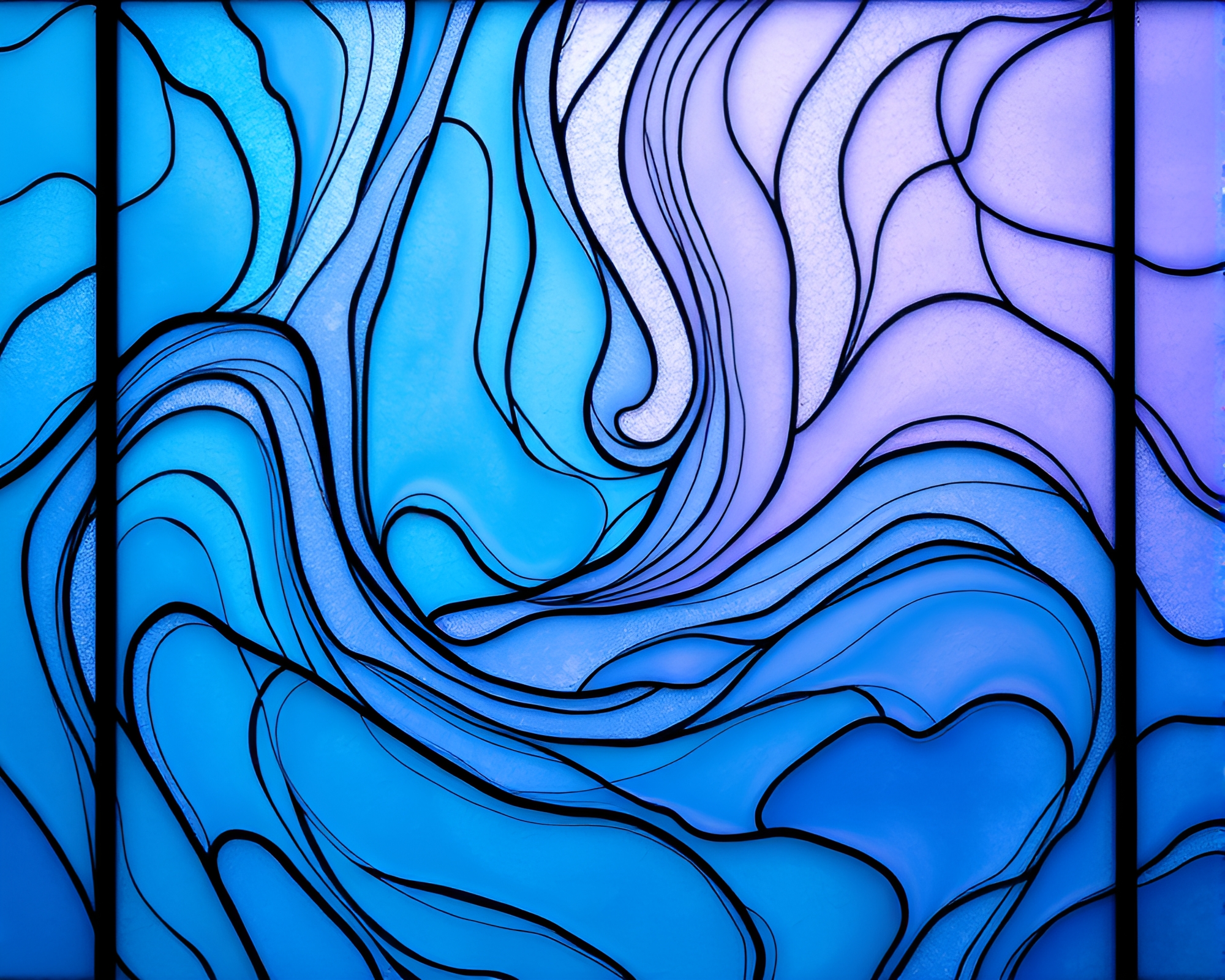 Frozen Sand Swirls through Ultraviolet Stained-Glass – free AI stock image