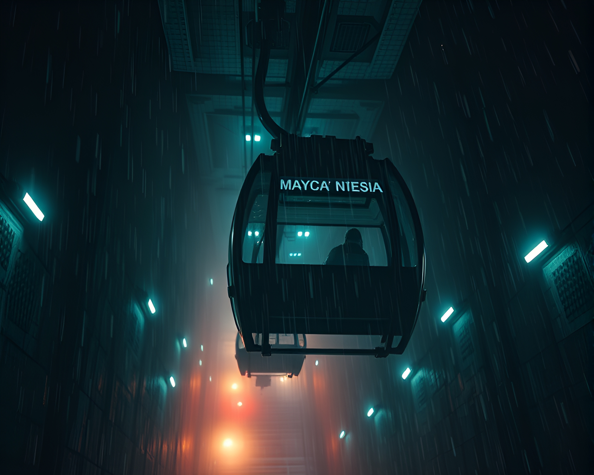 Gondola Lift in Eerie Basement Close-Up – free AI stock image