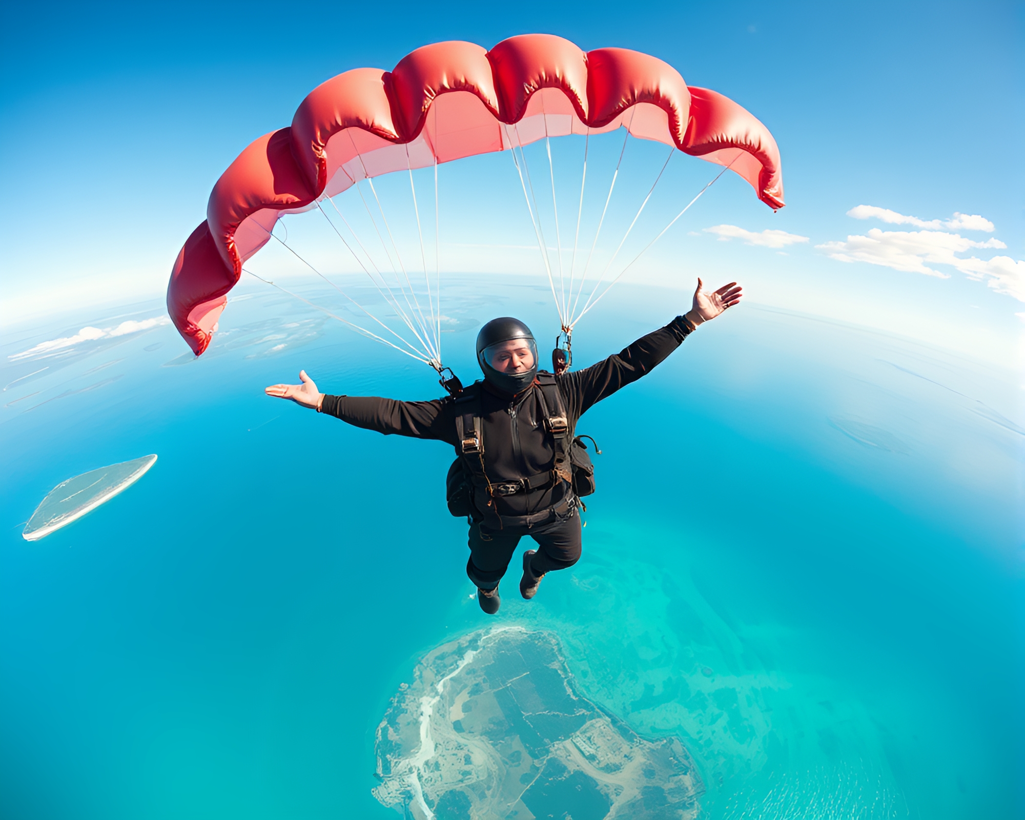 Aerial Perspective: Turquoise Skydive Dot Matrix – free AI stock image