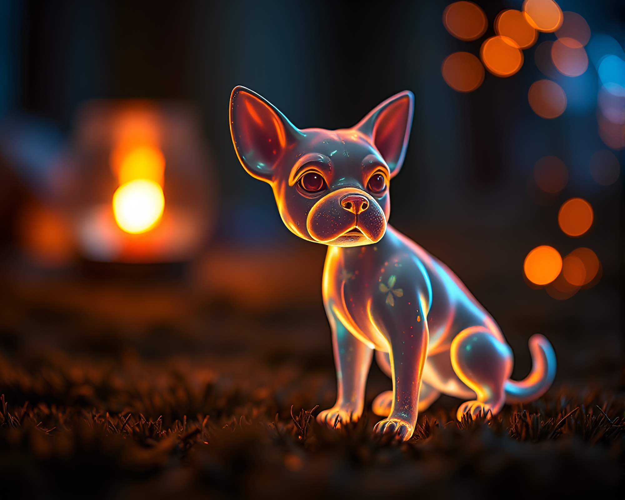 Futuristic Holographic Pet in Torchlight 3D Scan – free AI stock image
