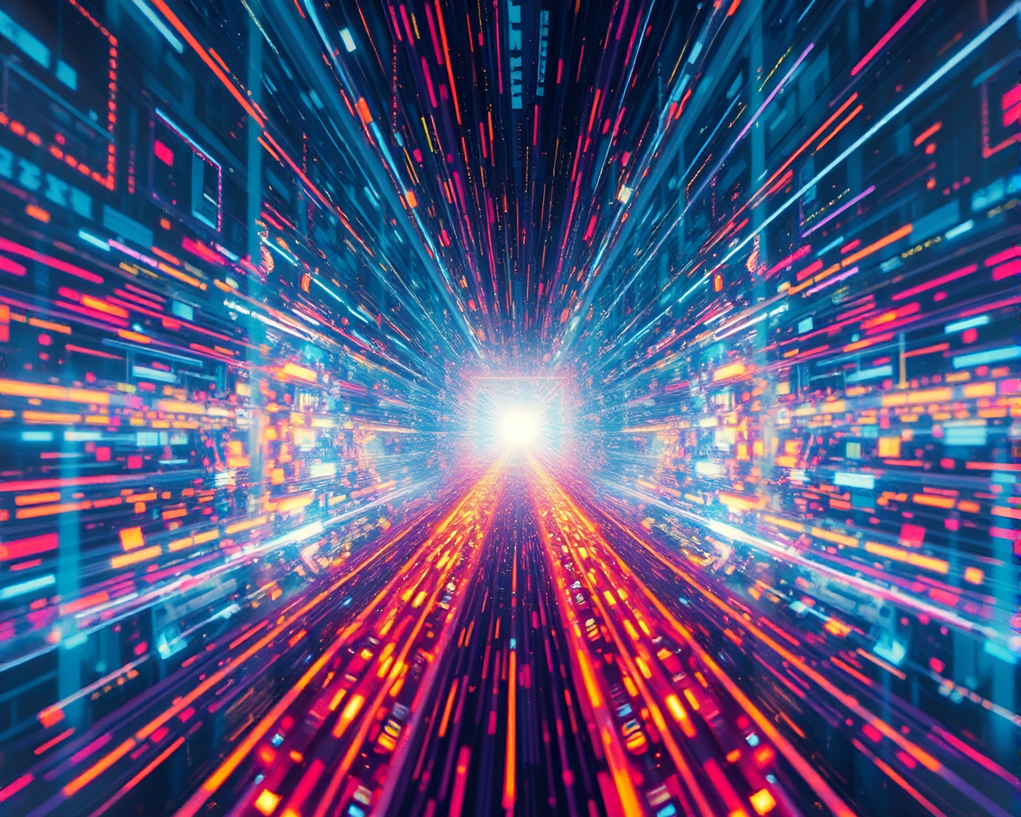 Futuristic Quantum Teleportation Device in Acrylic Light Leaks – free AI stock image