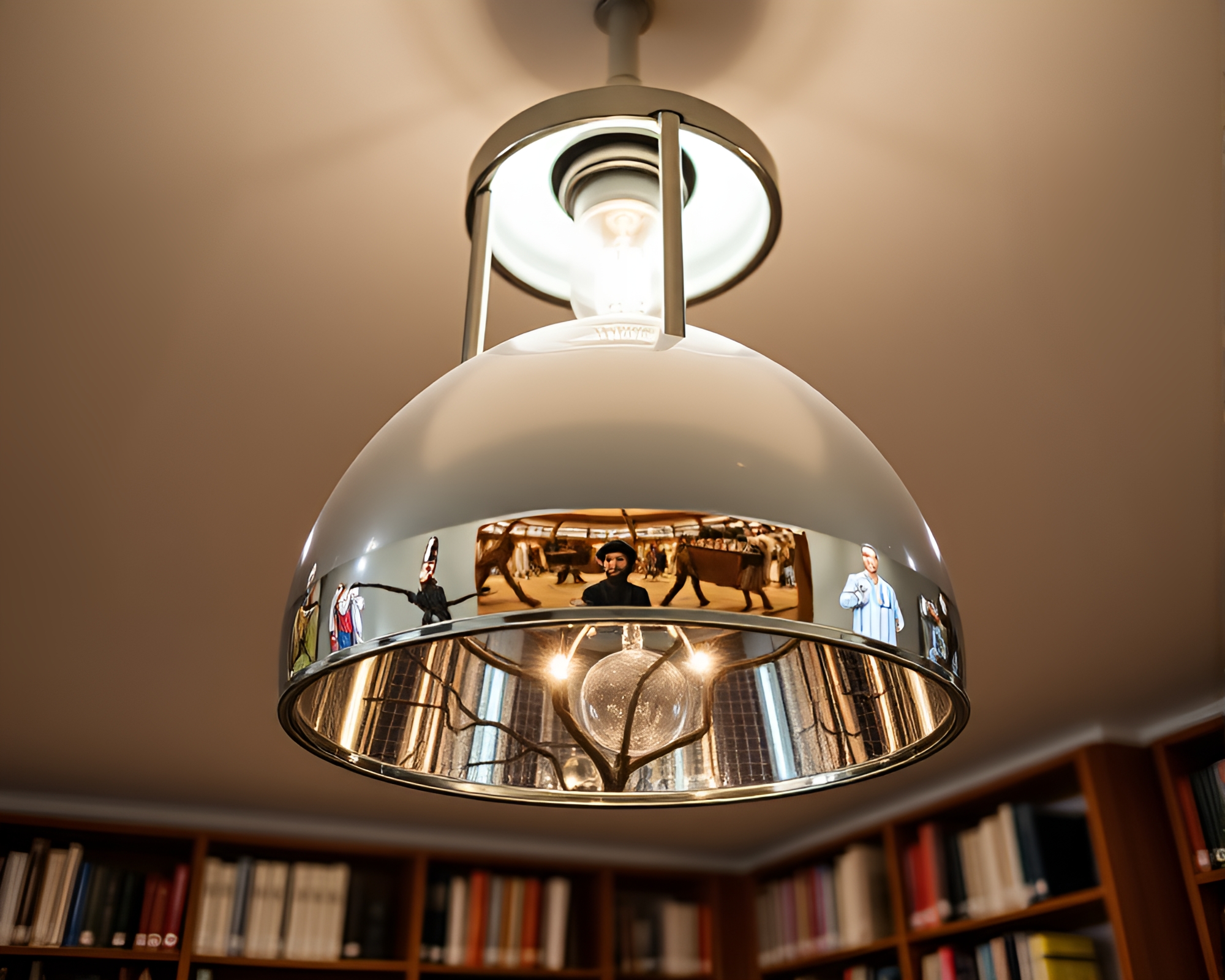 Chromatic Treehouse Haven with Glowing Bookshelves – free AI stock image