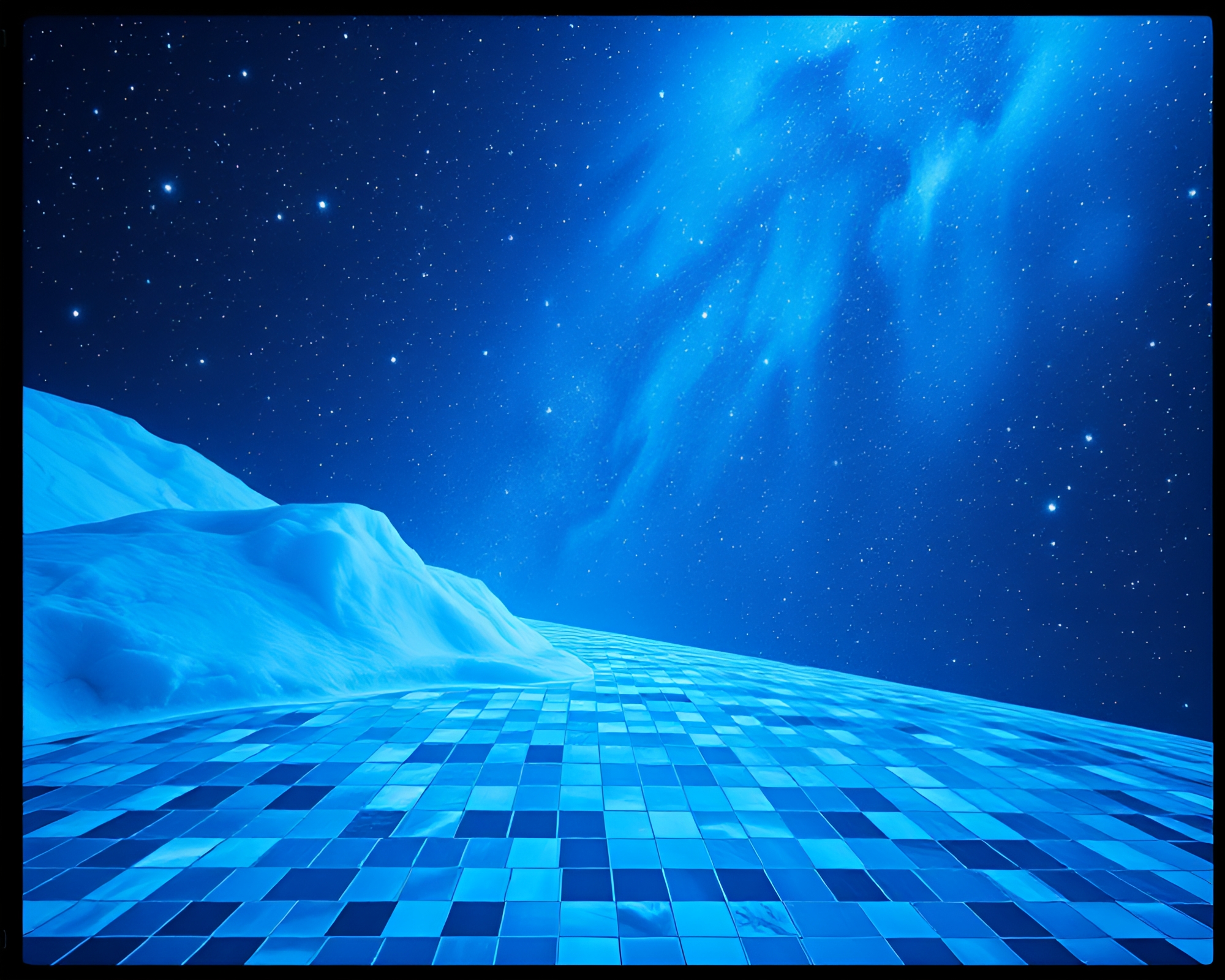 Astral Projection Mosaic Under Arctic Blue Sky – free AI stock image