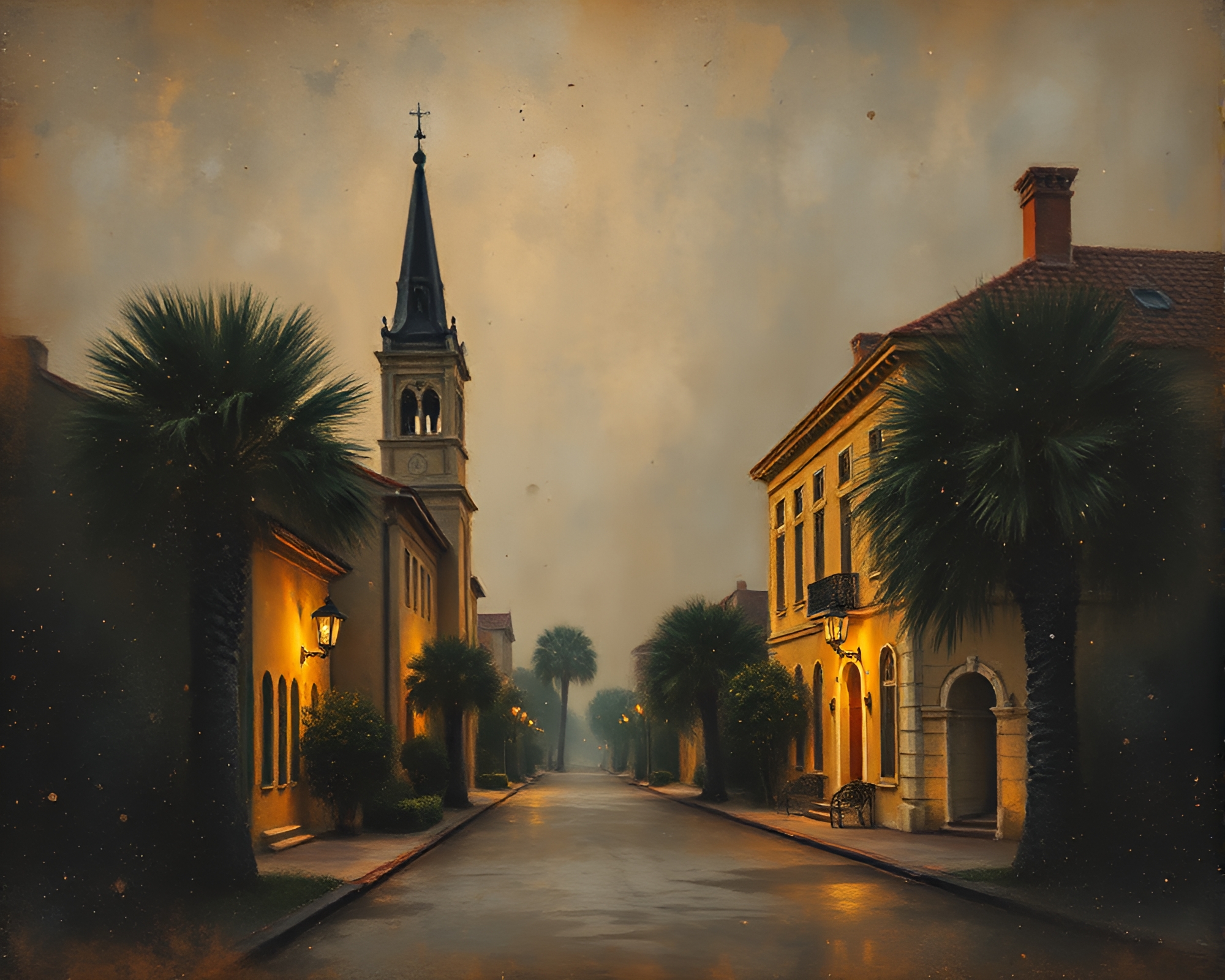 Savannah Stippling: Underexposed Fresco Scene – free AI stock image