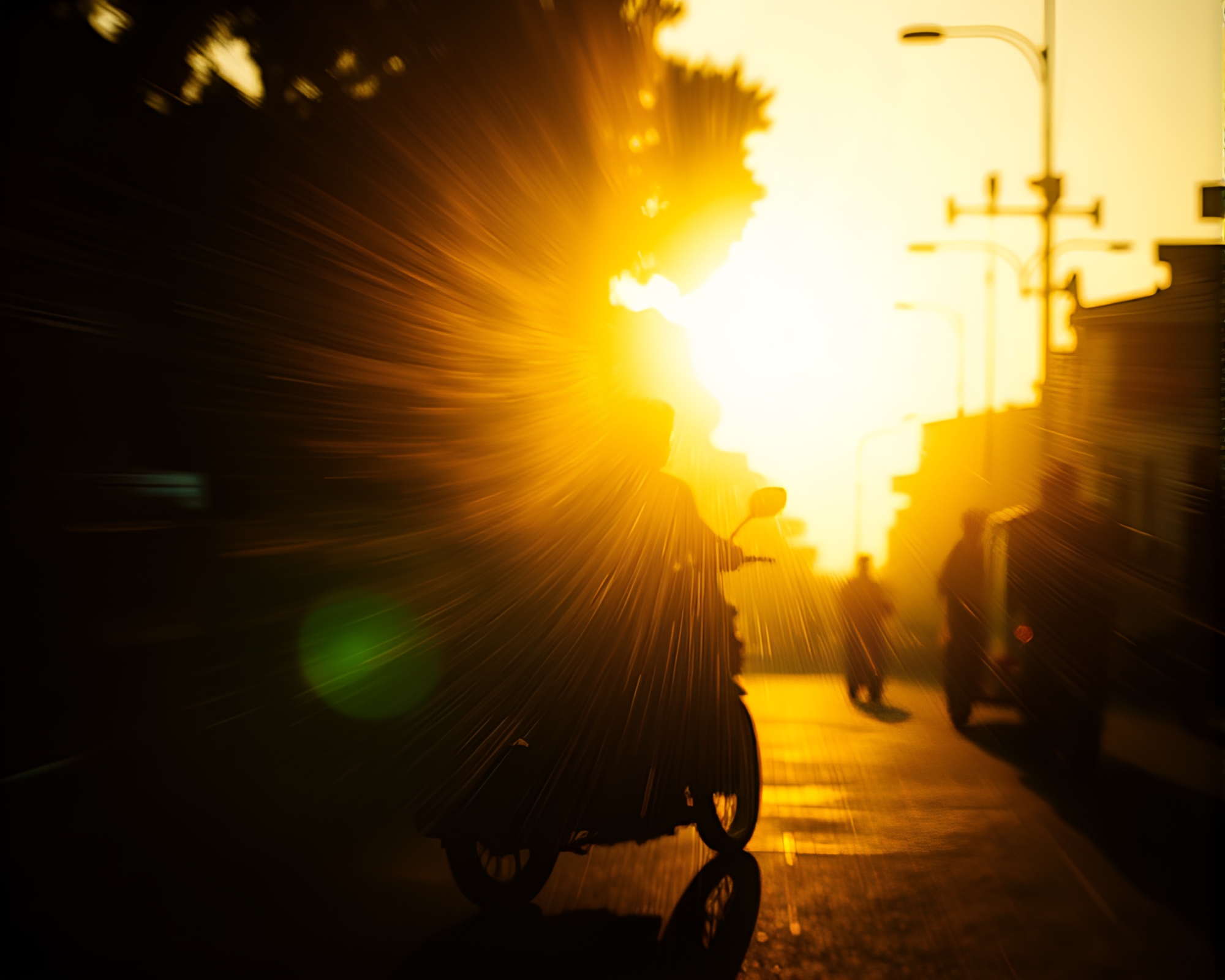 Whimsical Rickshaw Journey Through Lens Distortion and Cloth Simulations – free AI stock image