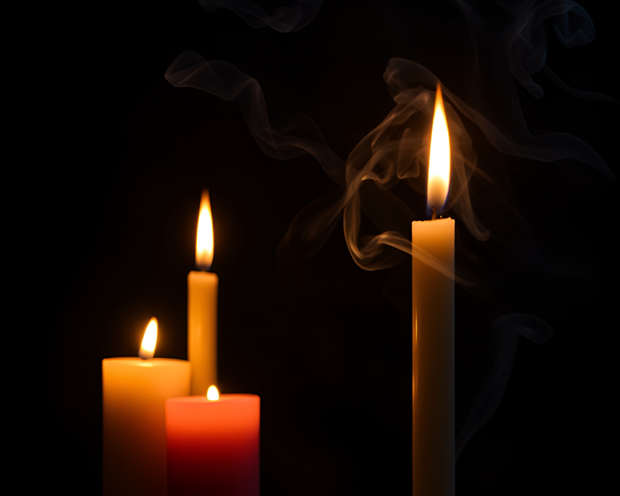 Gothic Candle Smoke in Topaz Light – free AI stock image