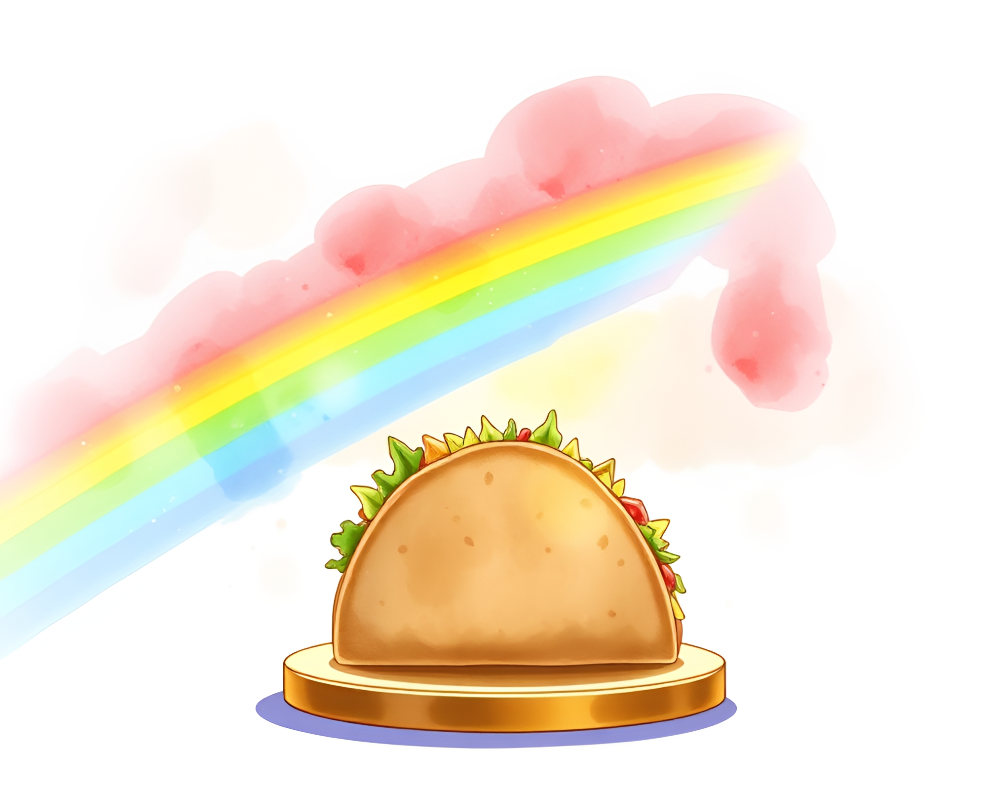 Rainbow Refraction at Anime Taco Stand – free AI stock image