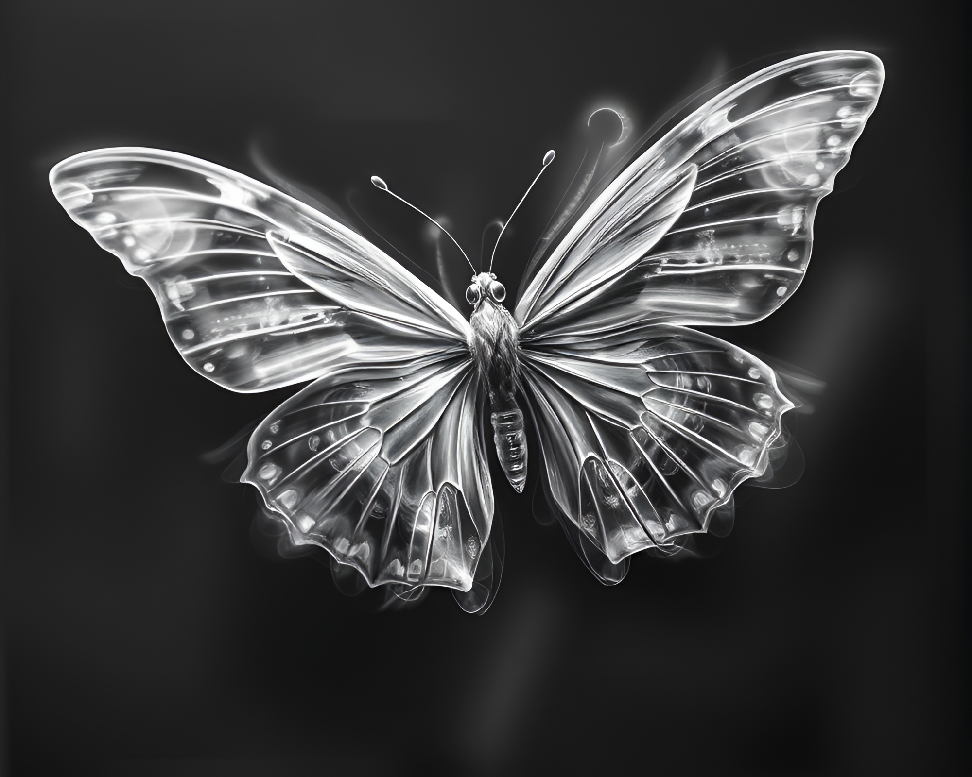 Silk Butterfly Motion: Algorithmic Art Capturing Graceful Flight – free AI stock image