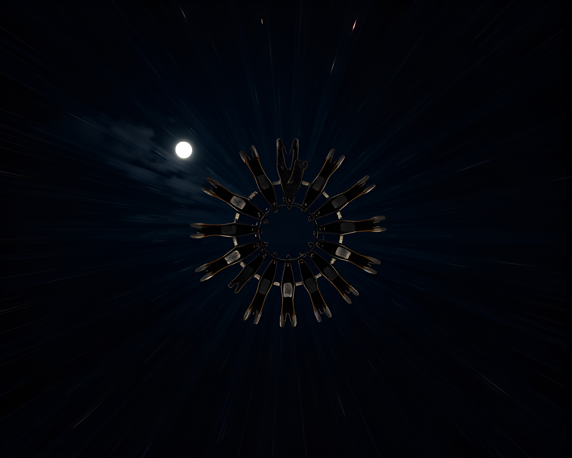 Moonlit Rusty Pocketknife Kinetic Art Composition – free AI stock image