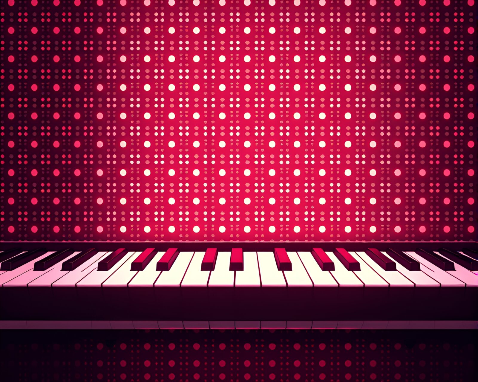 Elegant anime-style piano with LED pixel grid design
