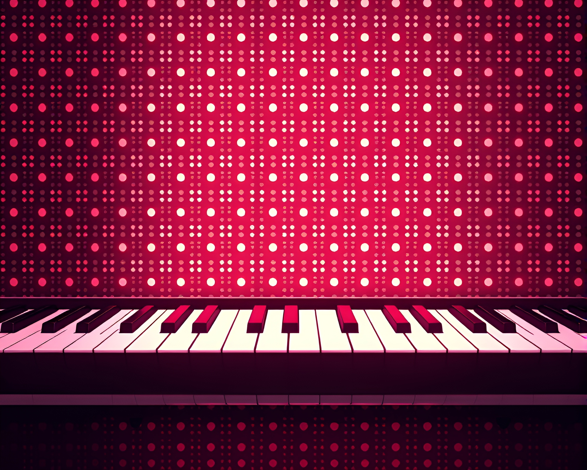 LED Piano in Anime Rose Gold Aesthetic – free AI stock image