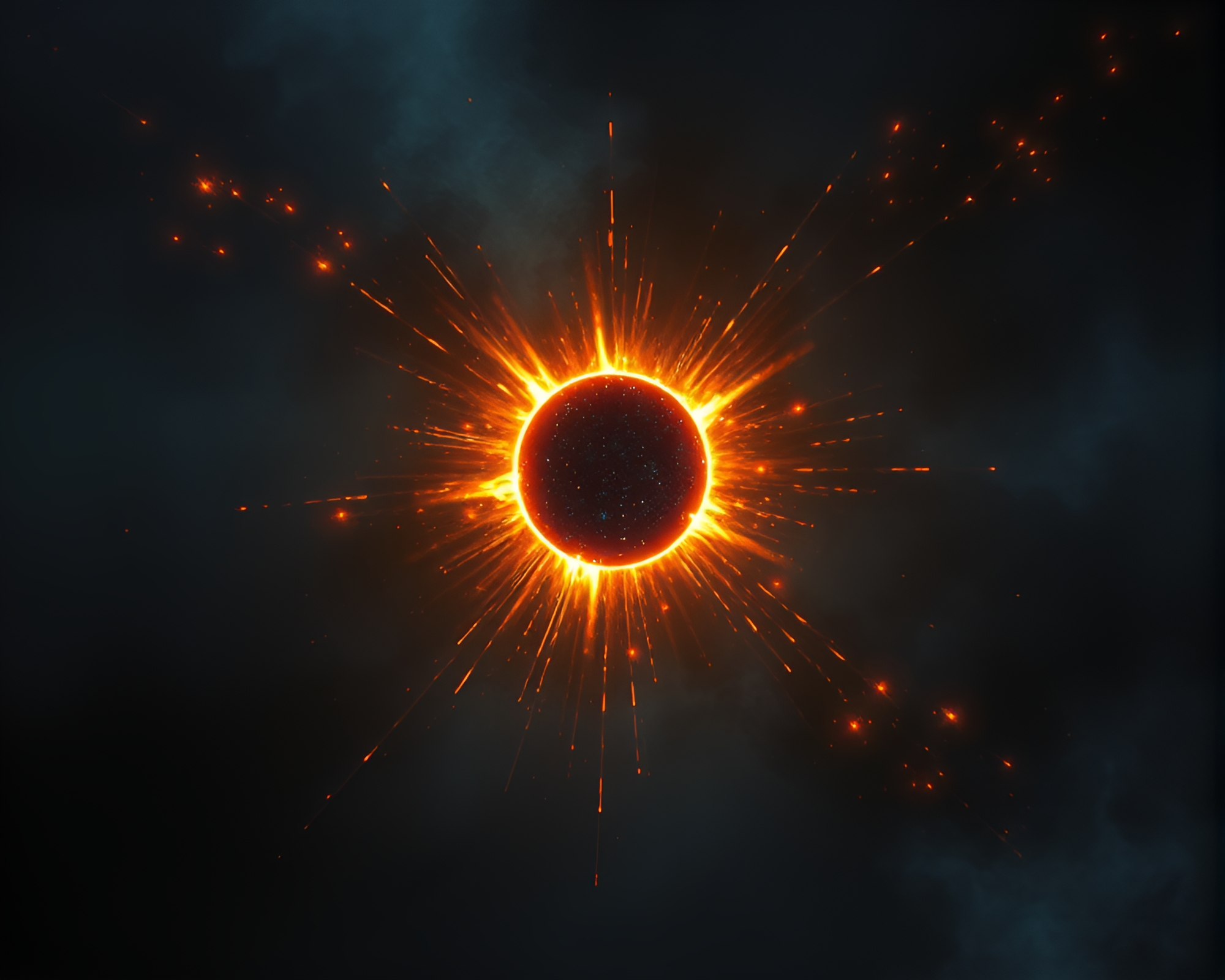 Glowing Rune Stone in Eclipse Shadow – free AI stock image