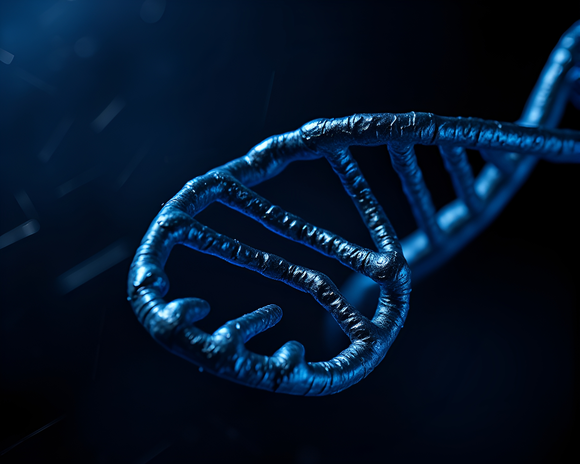DNA Helix in Steel-Blue Noir – free AI stock image
