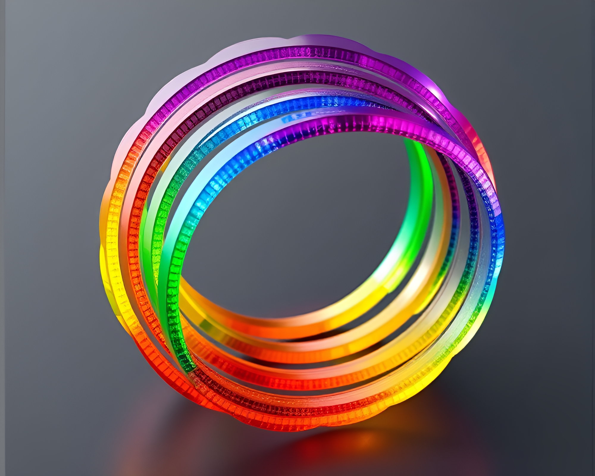 Vibrant Rainbow Bracelet in High-Poly 3D Render – free AI stock image
