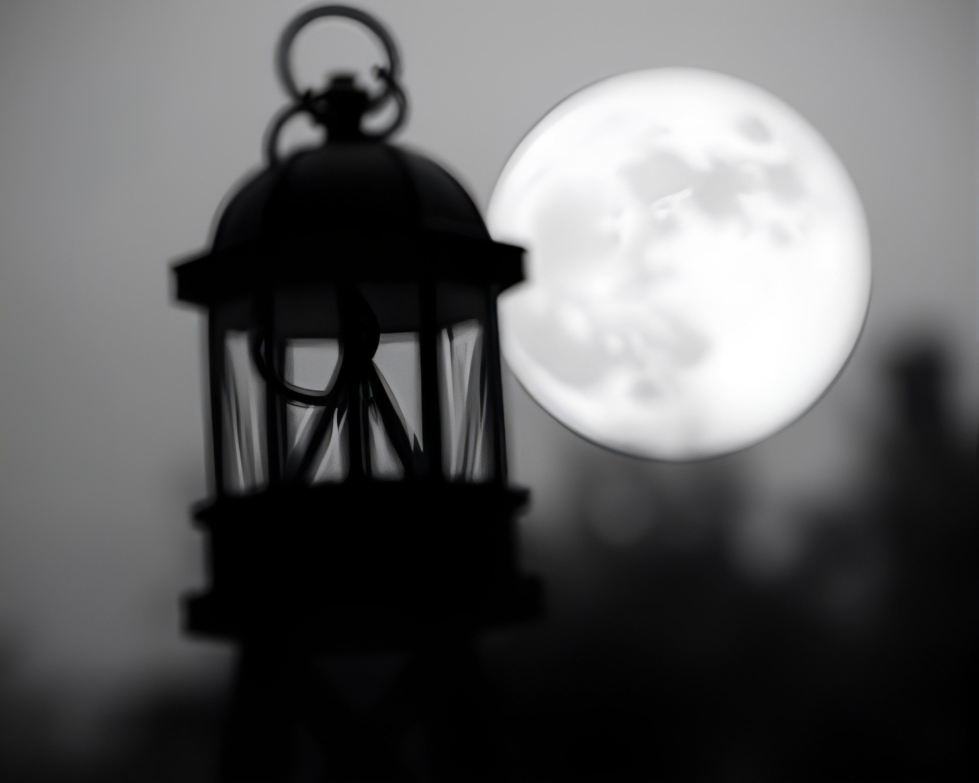 Lunar Grayscale Antique Compass in Utopian Bokeh – free AI stock image