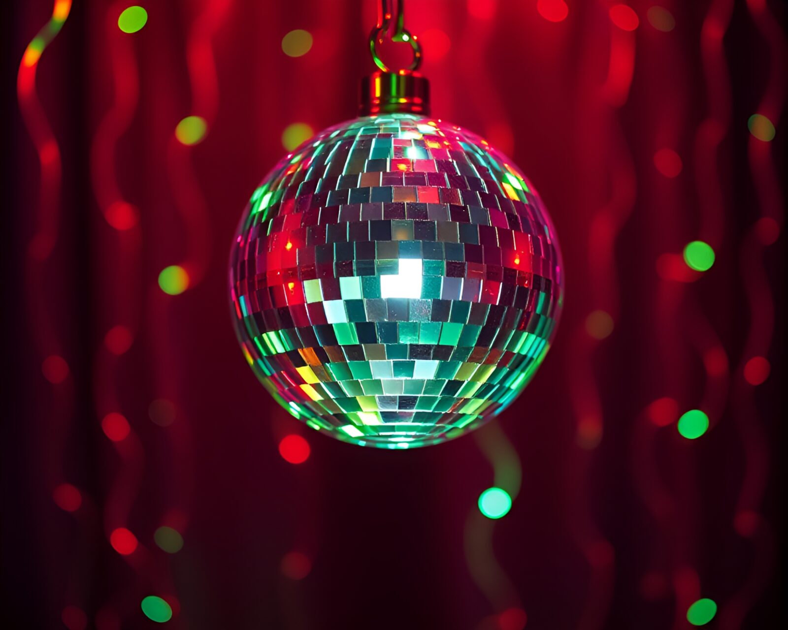 Fantastical image of an elf in neon thermal disco lights